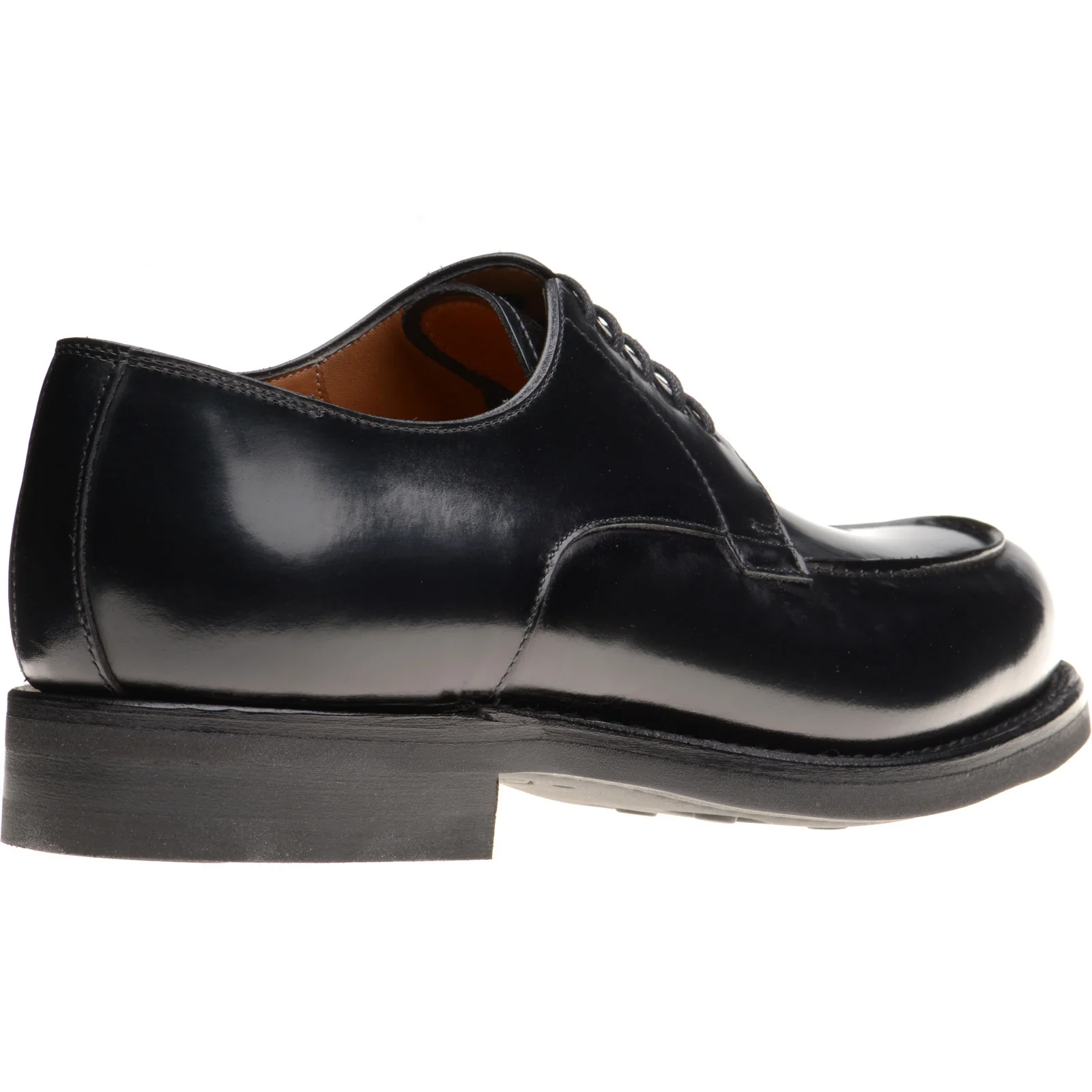 Herring Tours mens rubber-soled Derby shoes in black polished (second) - Image 4