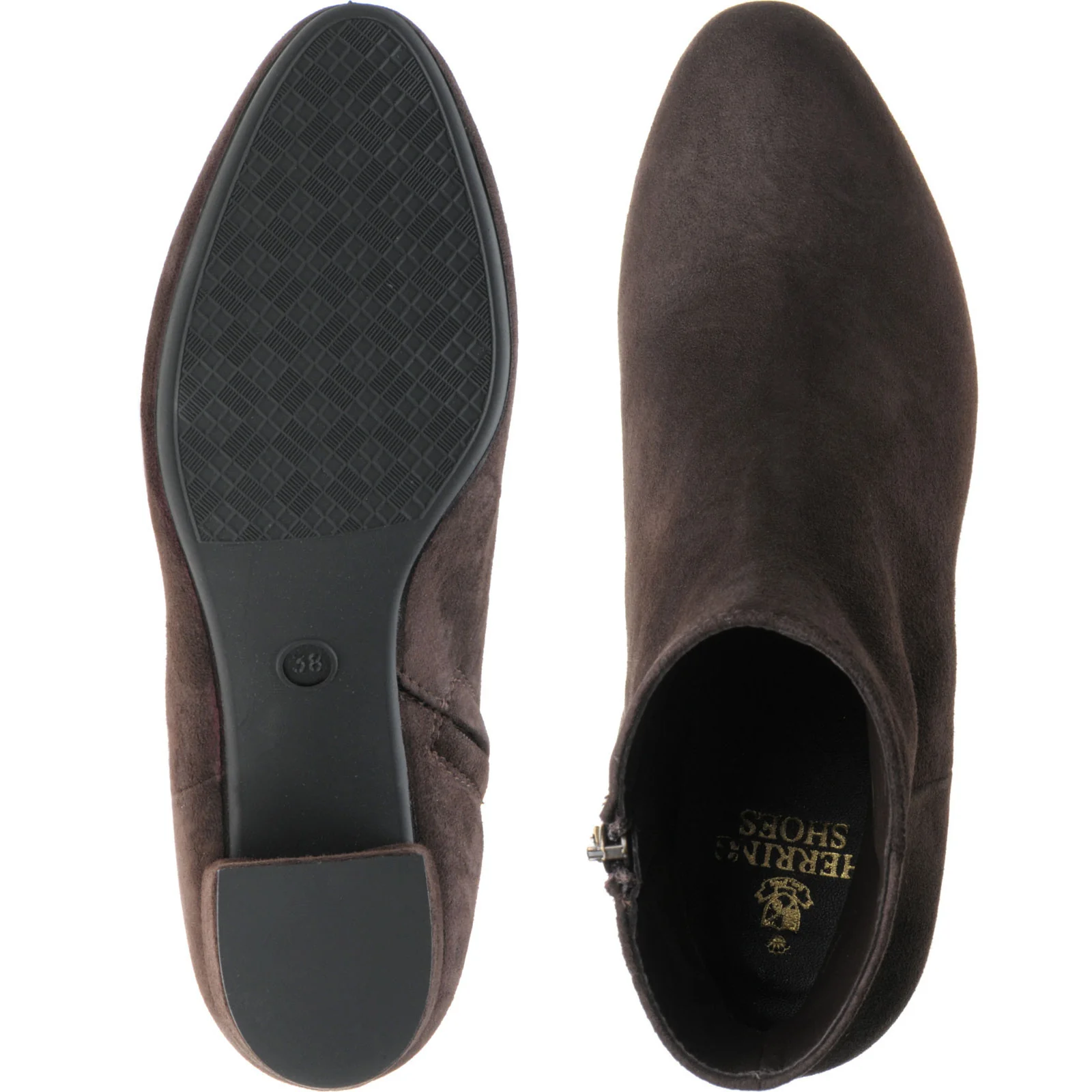 Herring Trasimeno ladies rubber-soled boots in brown suede - Image 3