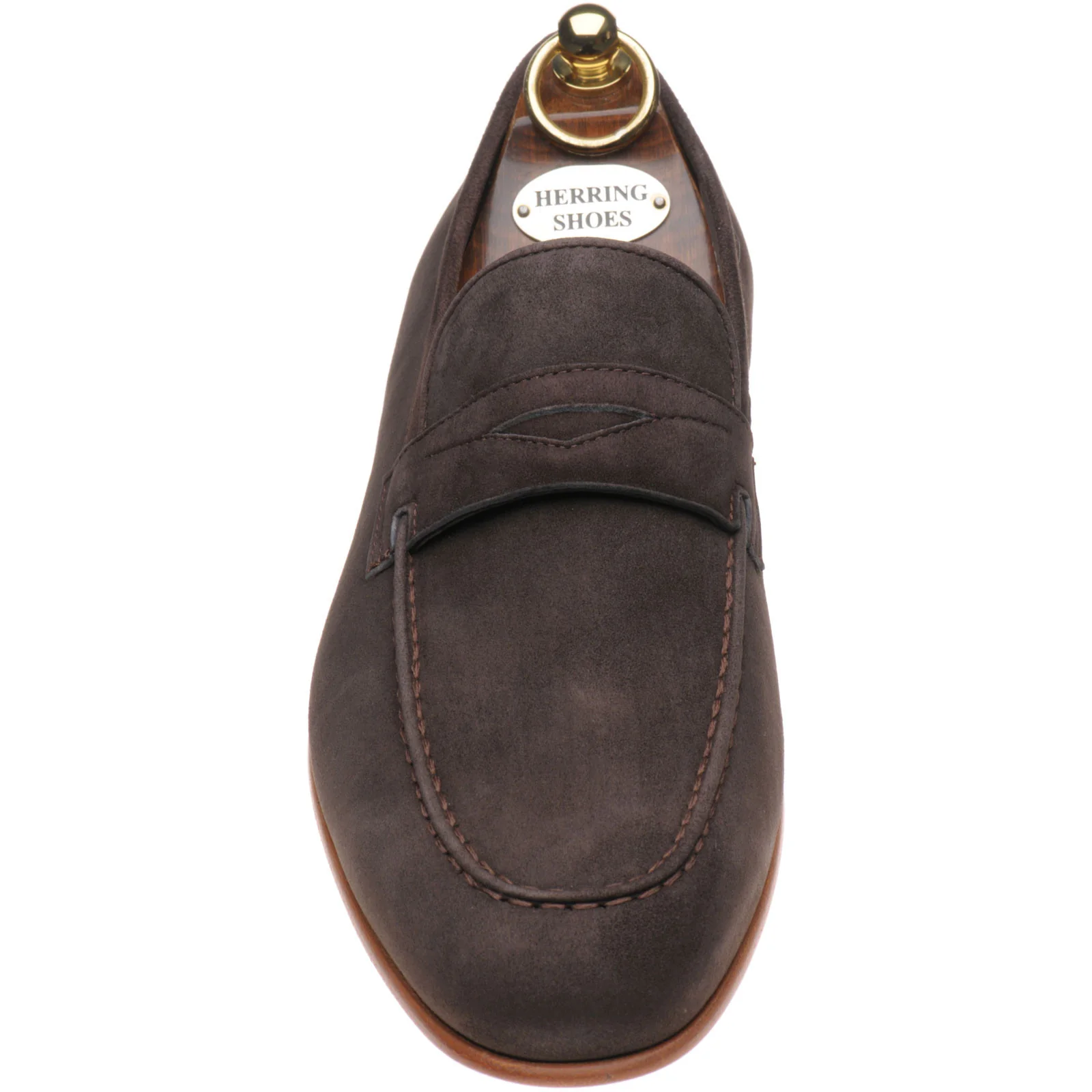 Herring Trovatore mens loafers in brown suede - Image 2