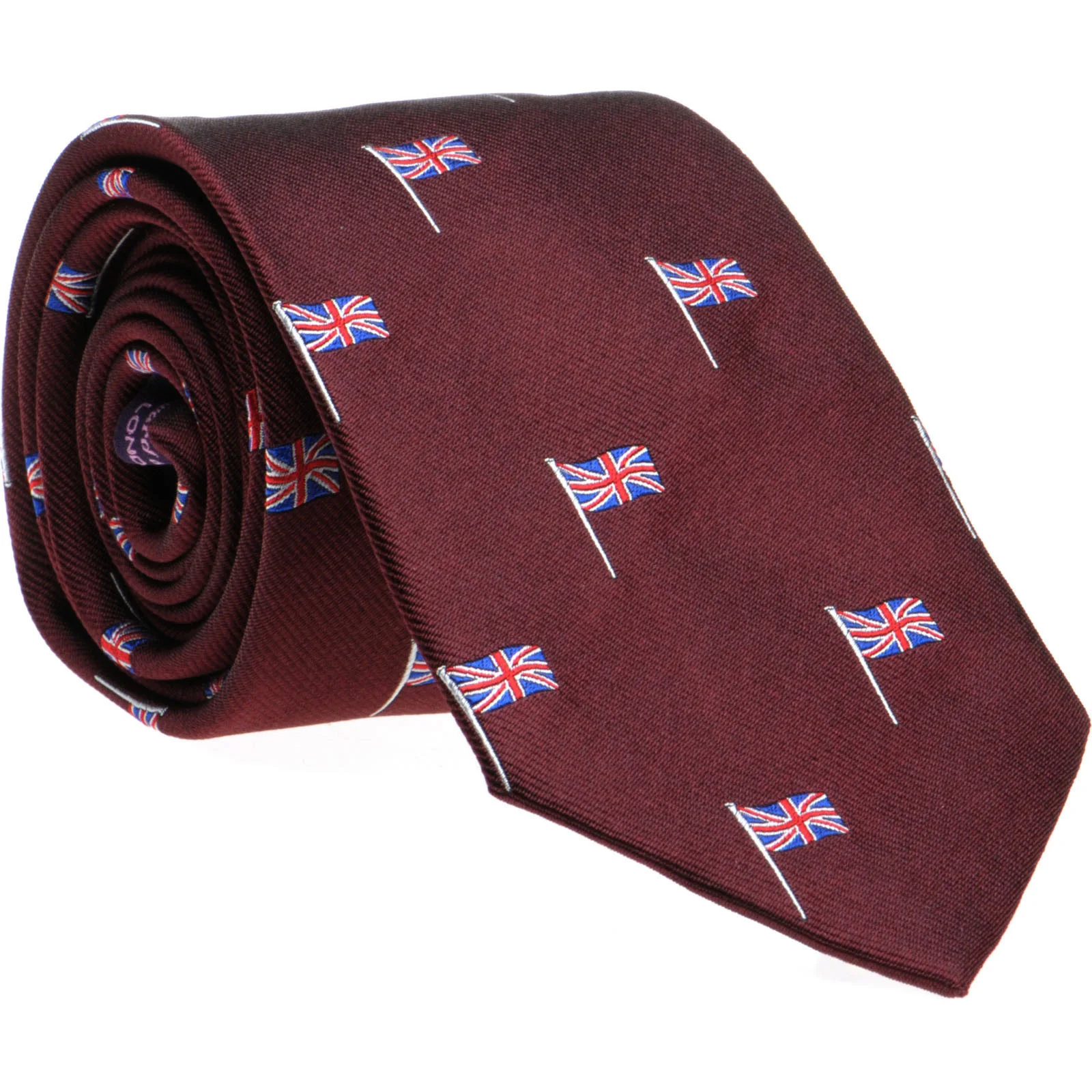 Herring Union Jack Tie in wine - Image 2