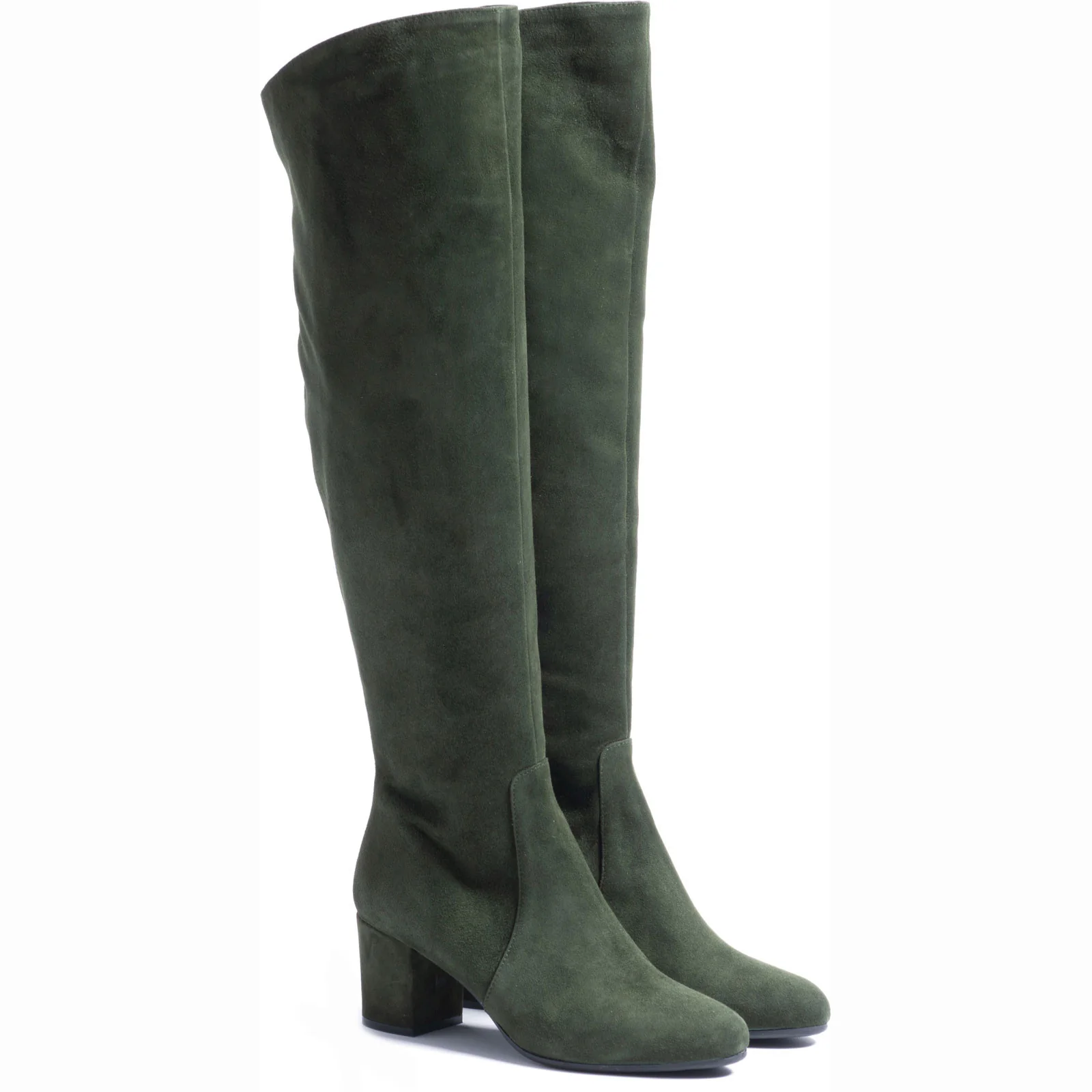 Herring Varese ladies rubber-soled boots in green suede