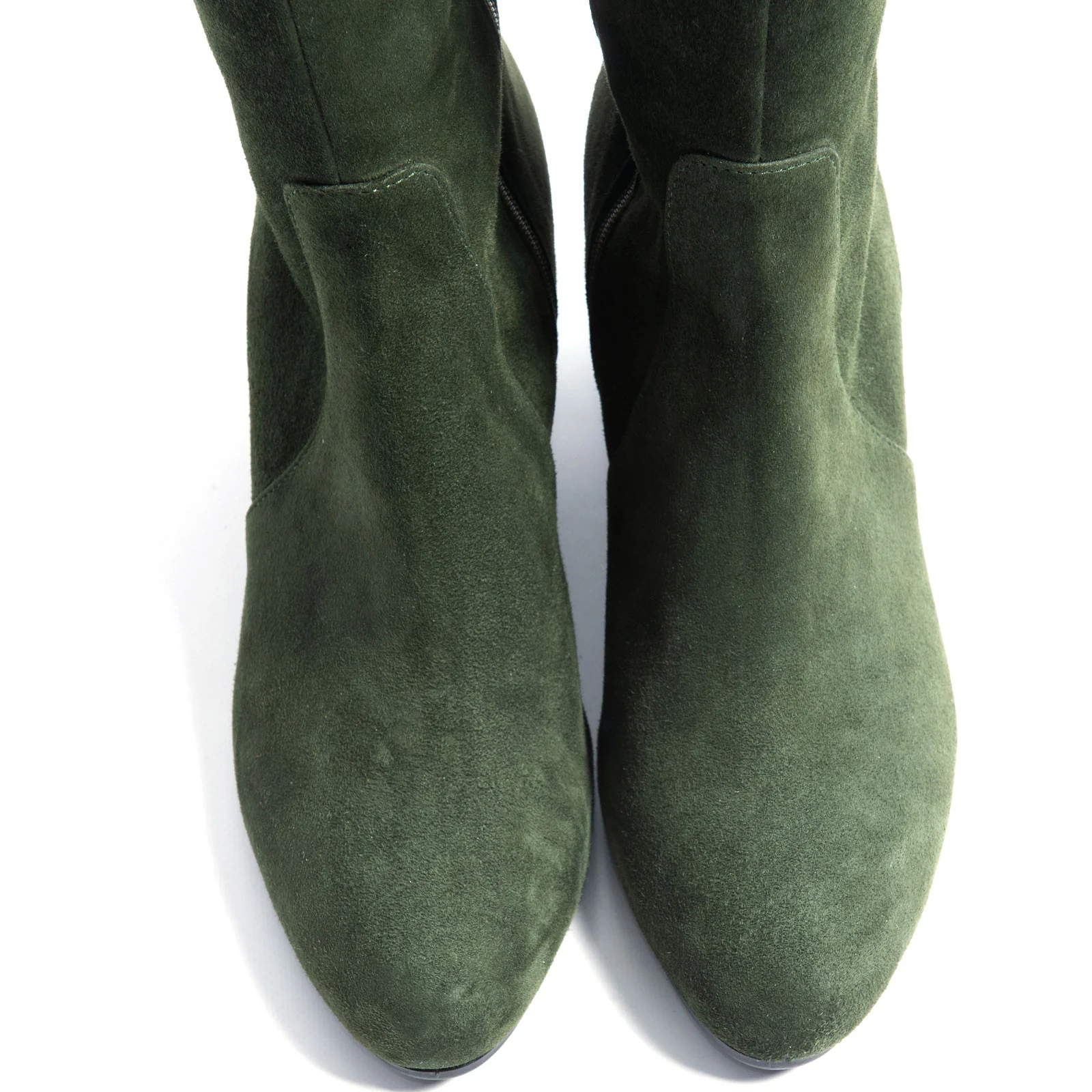 Herring Varese ladies rubber-soled boots in green suede - Image 6