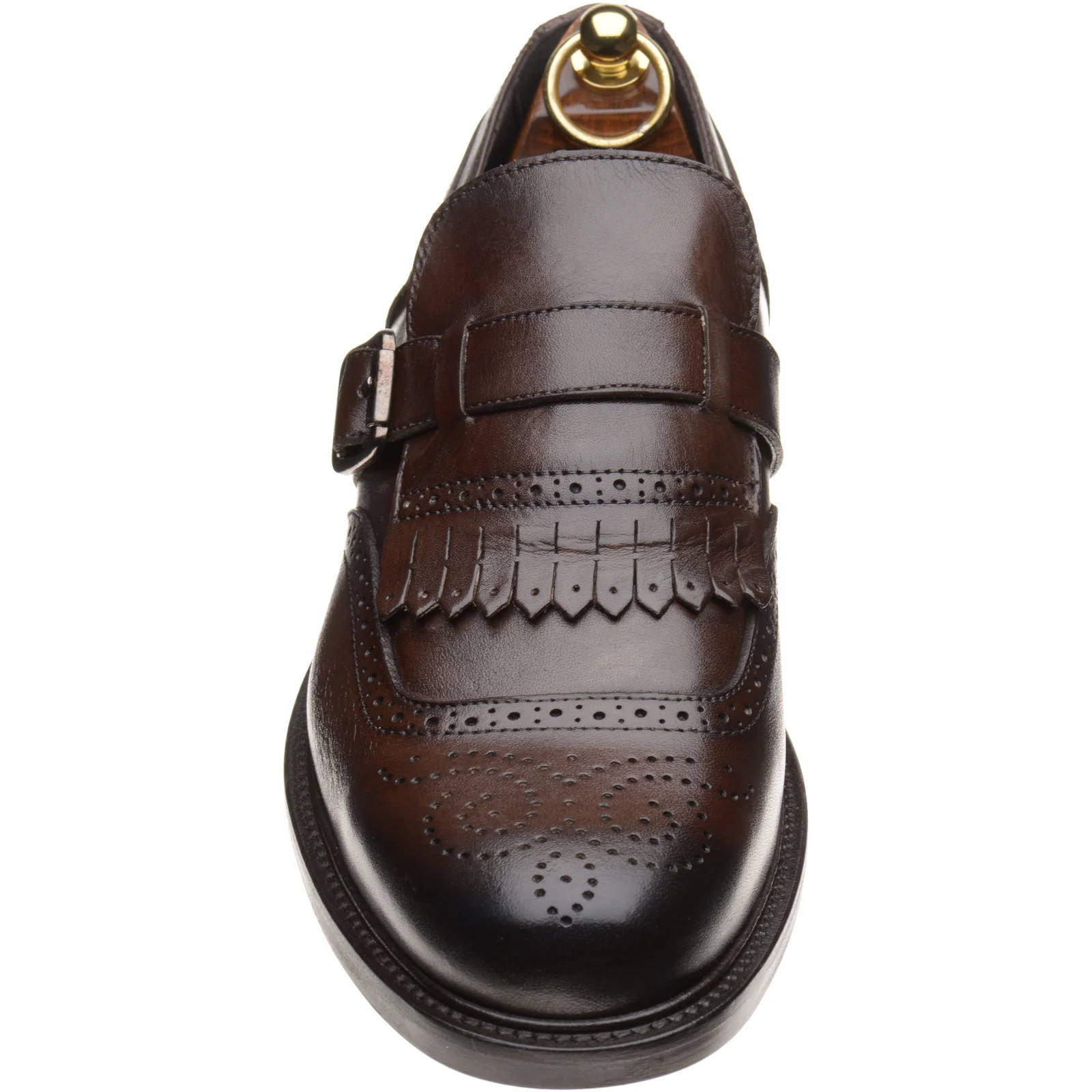 Herring Vecchio mens hybrid-soled monk shoes in dark brown calf - Image 2