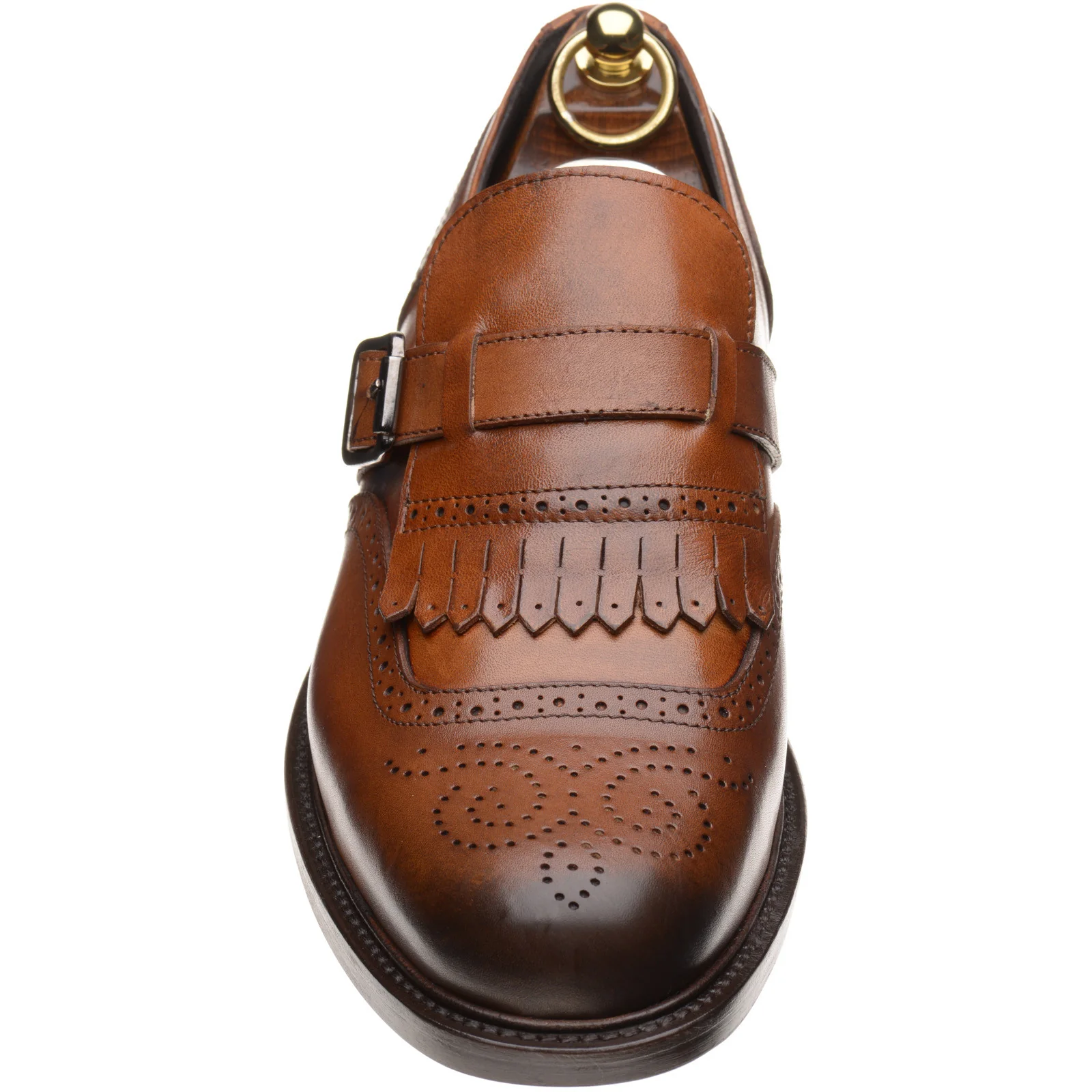 Herring Vecchio mens hybrid-soled monk shoes in tan calf - Image 2