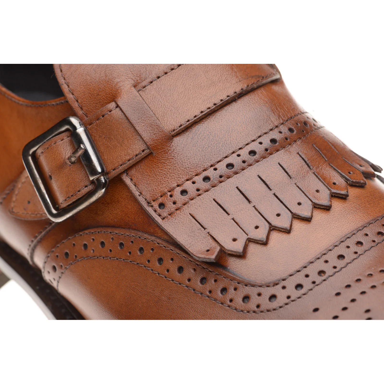 Herring Vecchio mens hybrid-soled monk shoes in tan calf (second) - Image 5