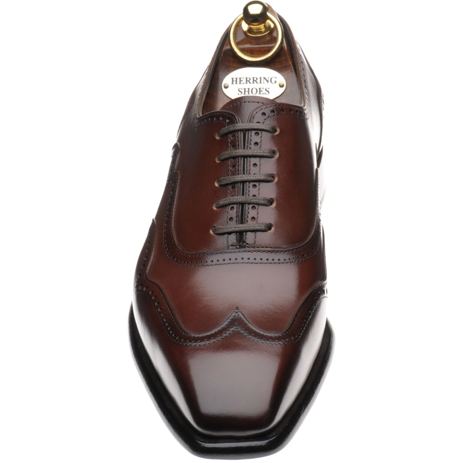 Herring Villiers mens brogues in brown calf - Image 2