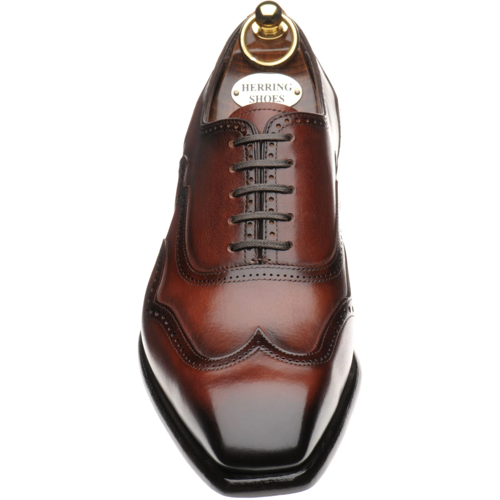 Herring Villiers mens brogues in rosewood calf - Image 2