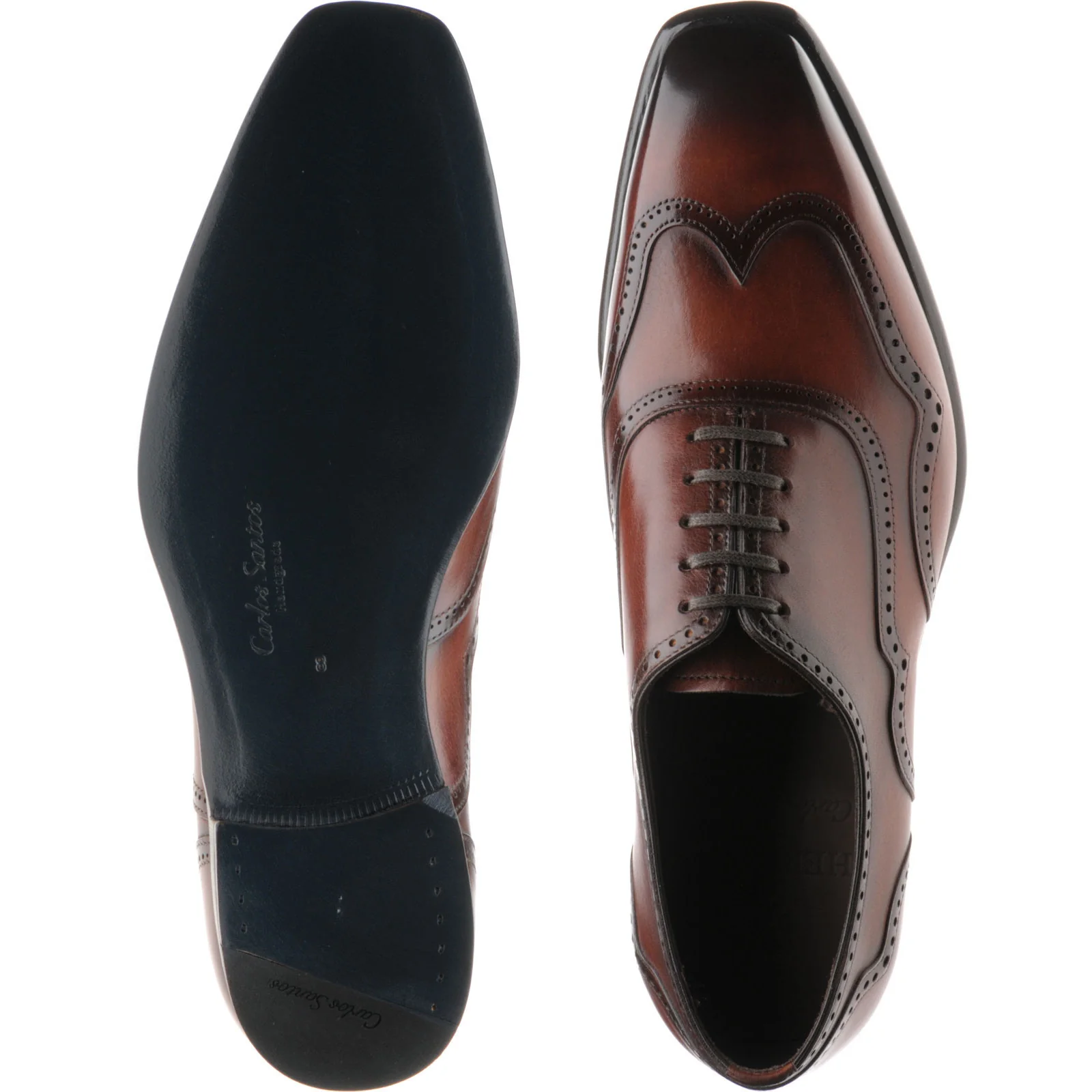 Herring Villiers mens brogues in rosewood calf - Image 3