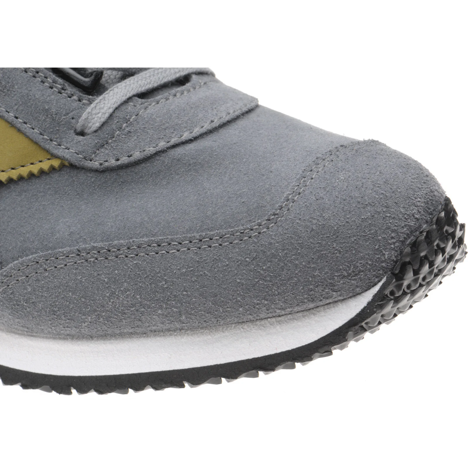 Herring Voyager Trainer mens in dark grey suede and lime nubuck - Image 5