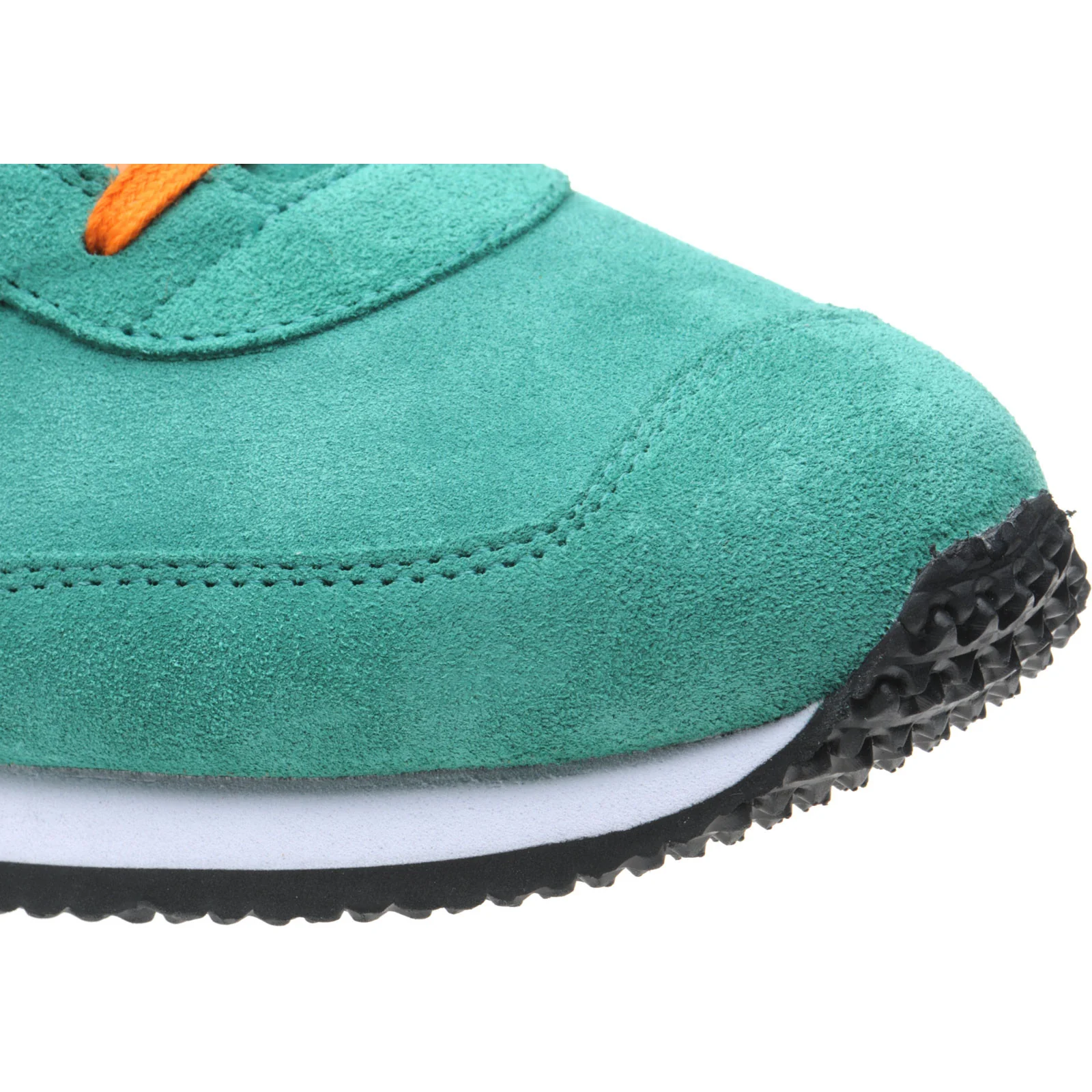 Herring Voyager Trainer mens rubber-soled in green suede and orange calf - Image 5