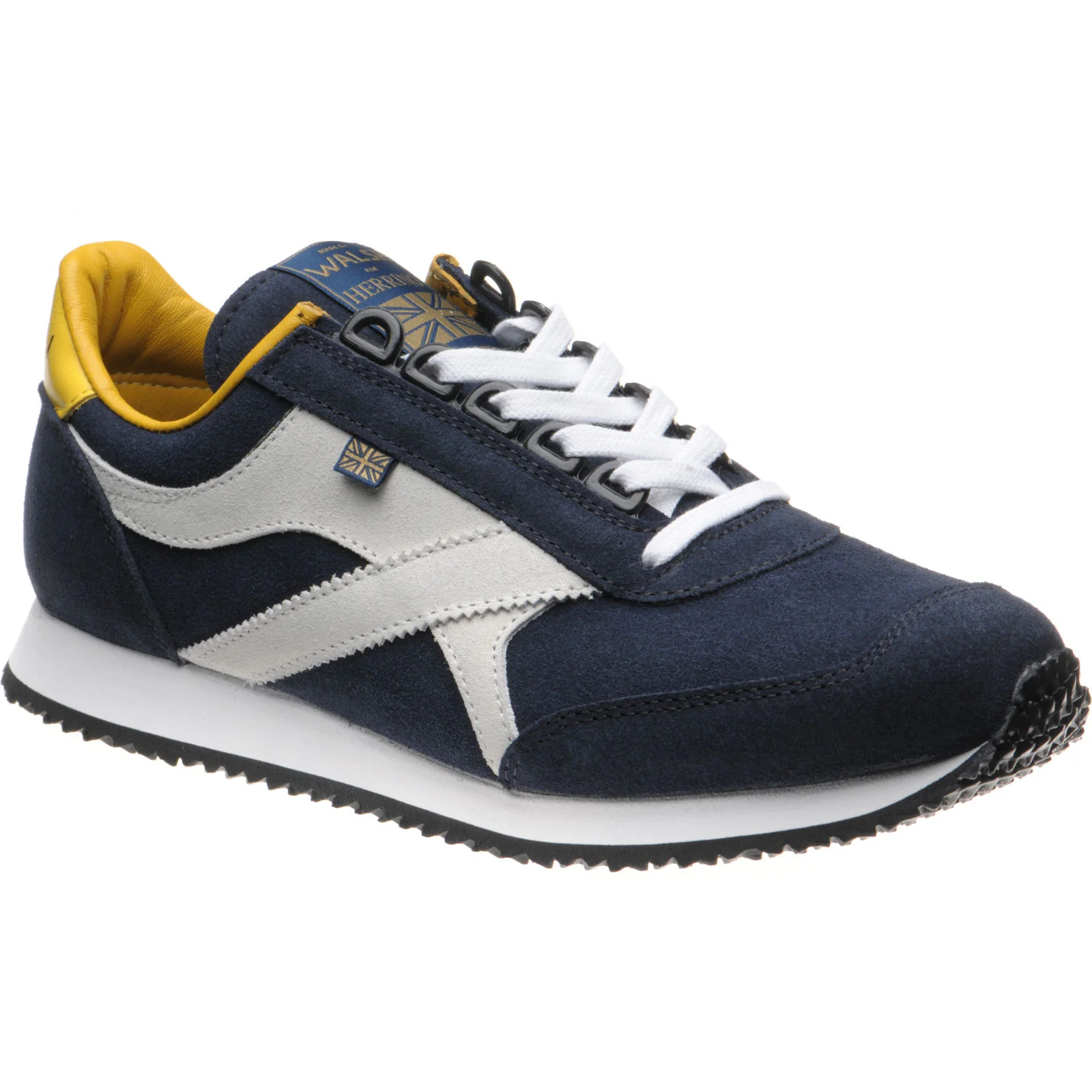 Herring Voyager Trainer mens rubber-soled in navy suede and stone suede
