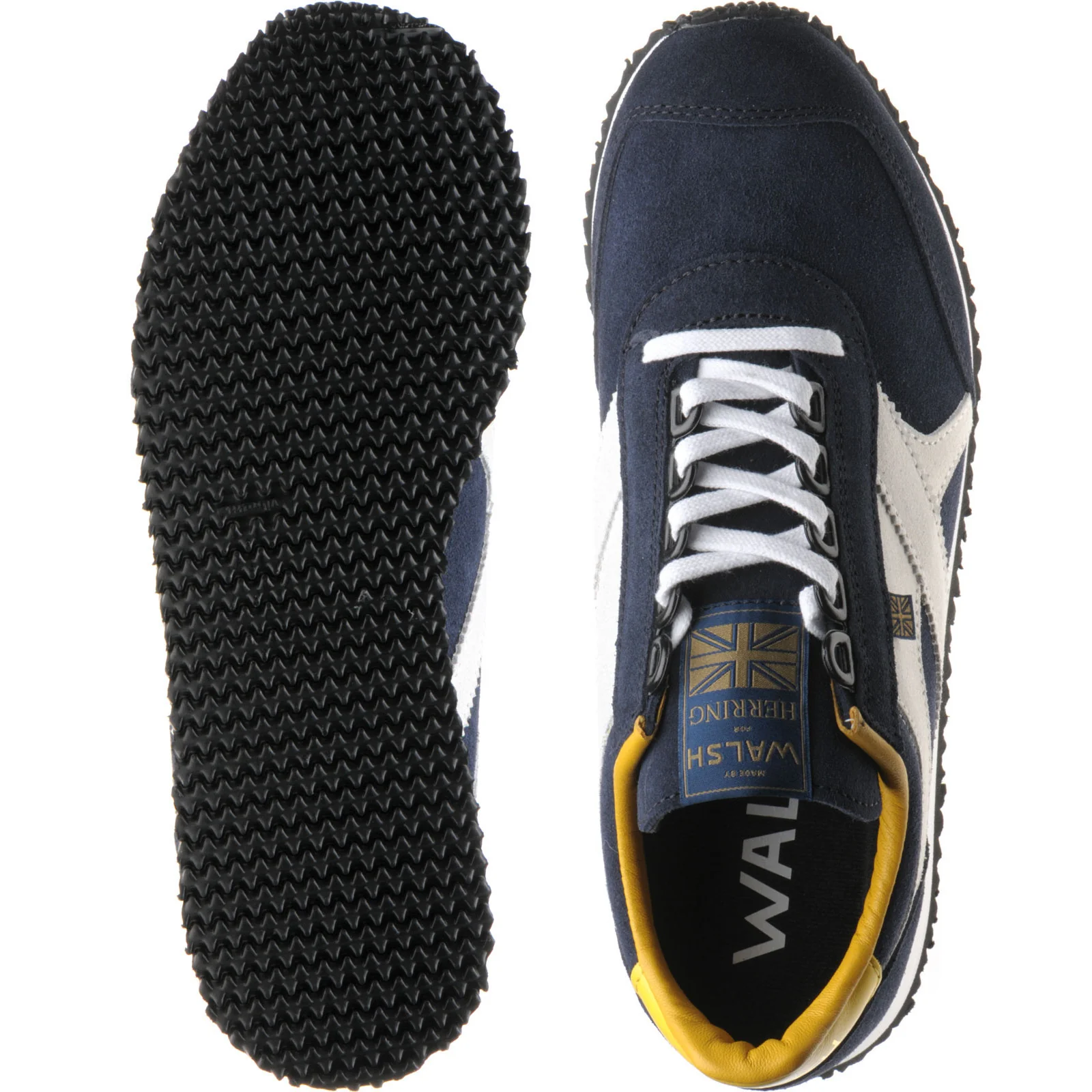 Herring Voyager Trainer mens rubber-soled in navy suede and stone suede - Image 3