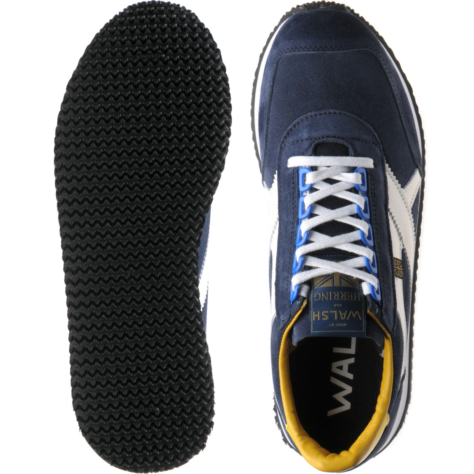 Herring Voyager Trainer mens rubber-soled in navy suede and white calf - Image 3
