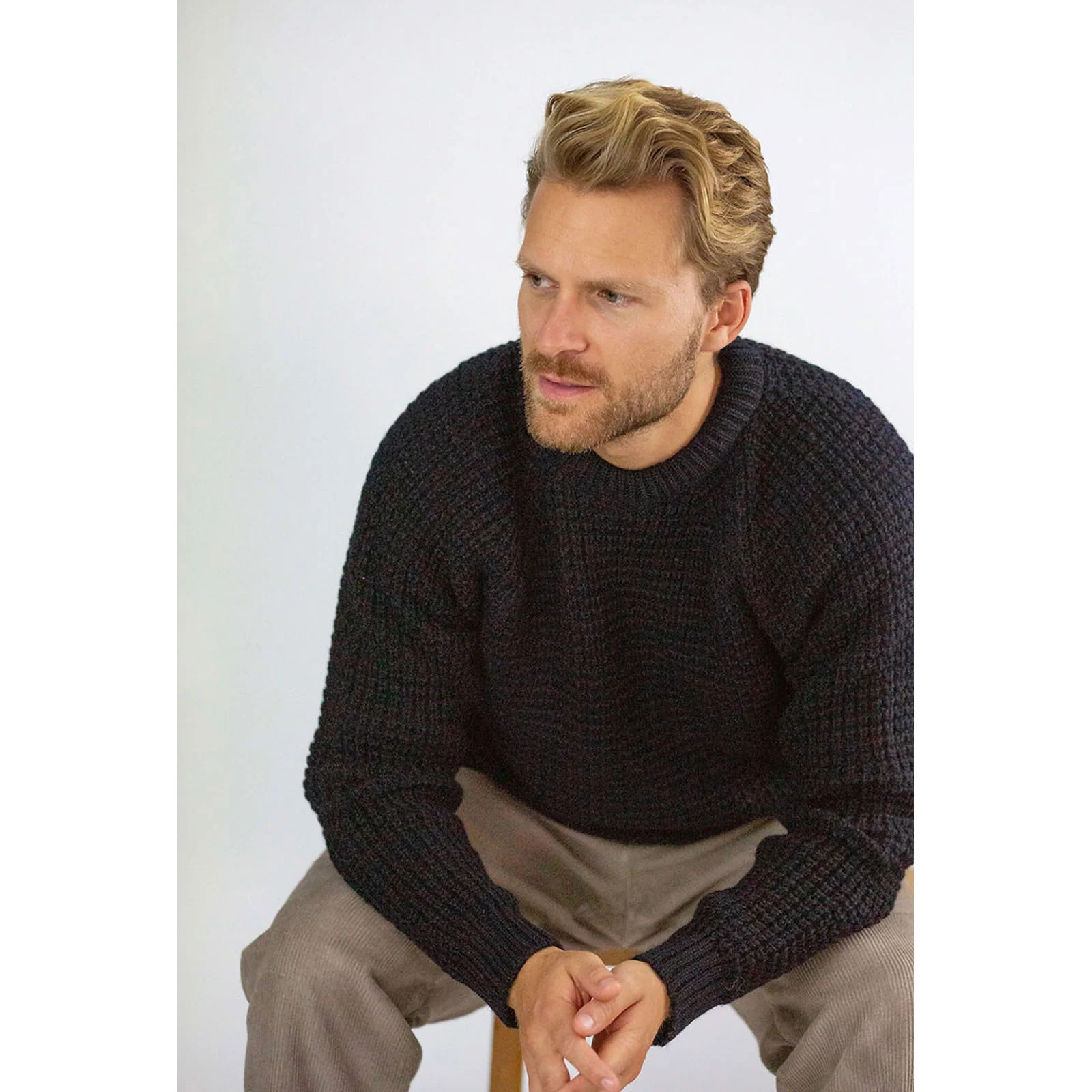 Herring Waffle Jumper by Peregrine in navy - Image 2