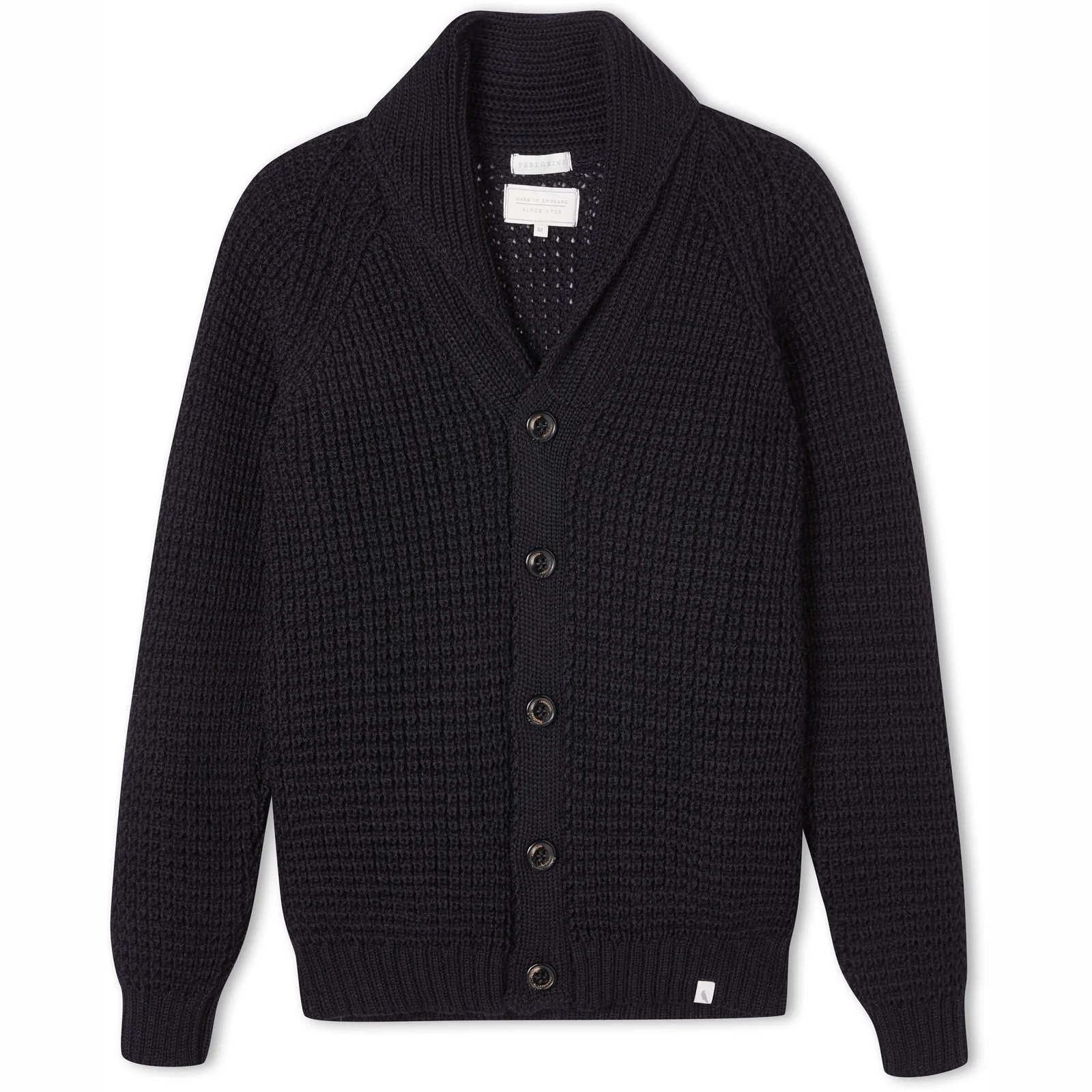 Herring Waffle Shawl Cardigan by Peregrine in navy