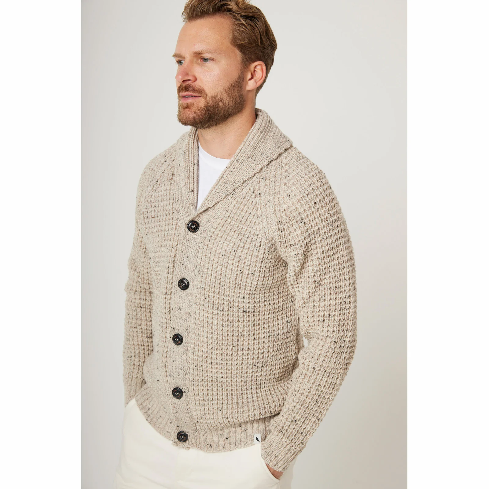 Herring Waffle Shawl Cardigan by Peregrine in skiddaw - Image 2