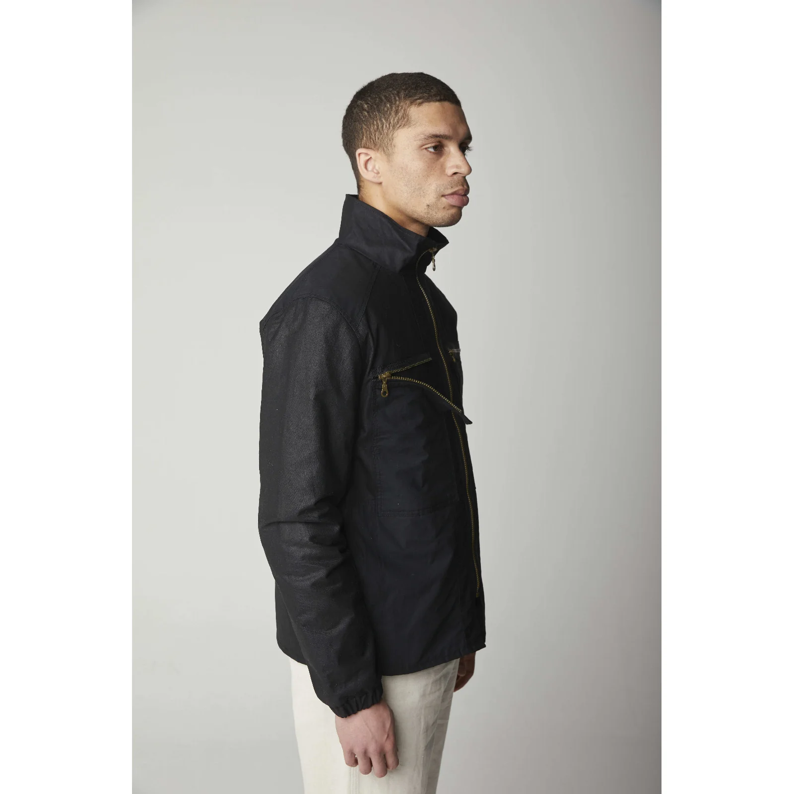 Herring Wallace Waxed Jacket by Peregrine in black - Image 2