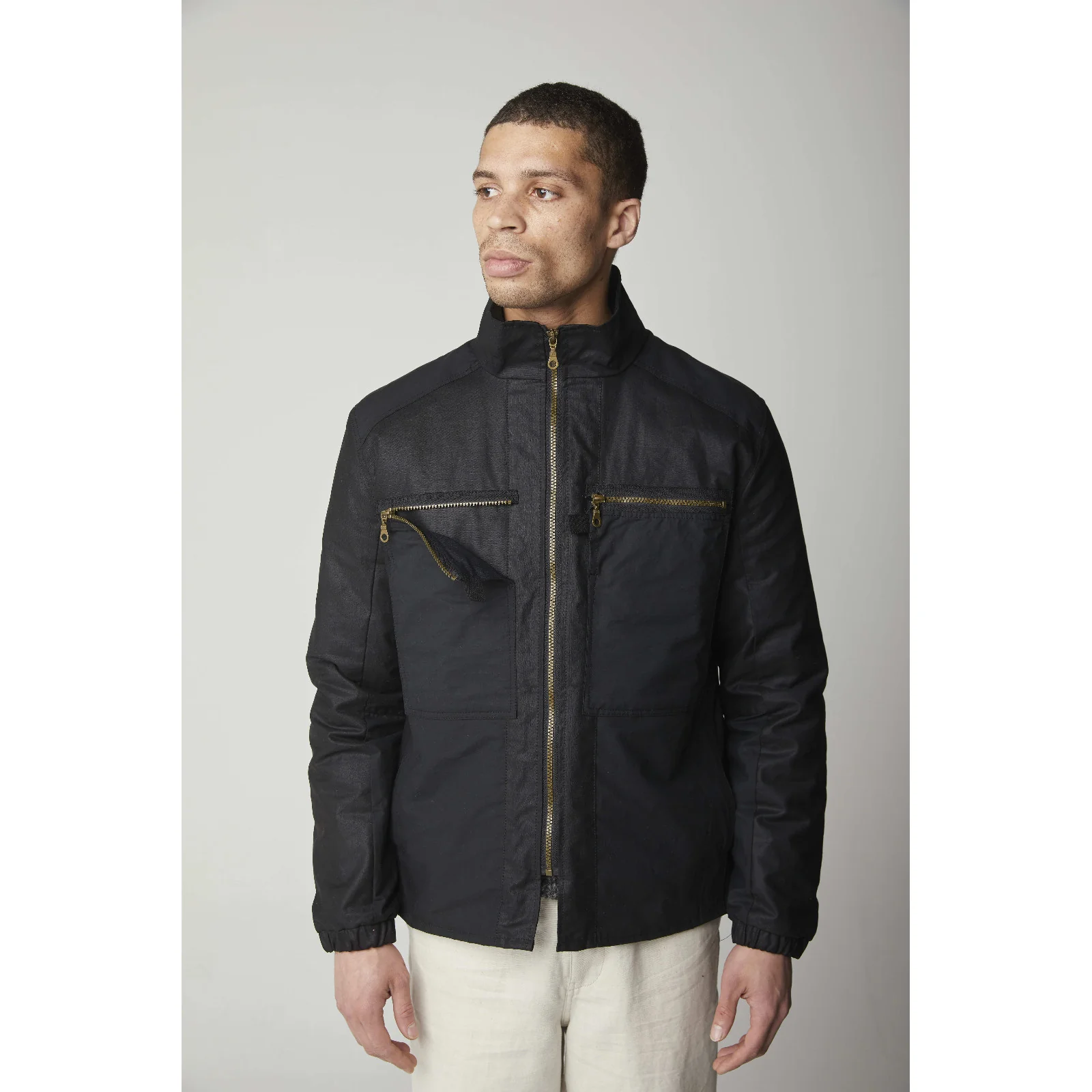 Herring Wallace Waxed Jacket by Peregrine in black - Image 3