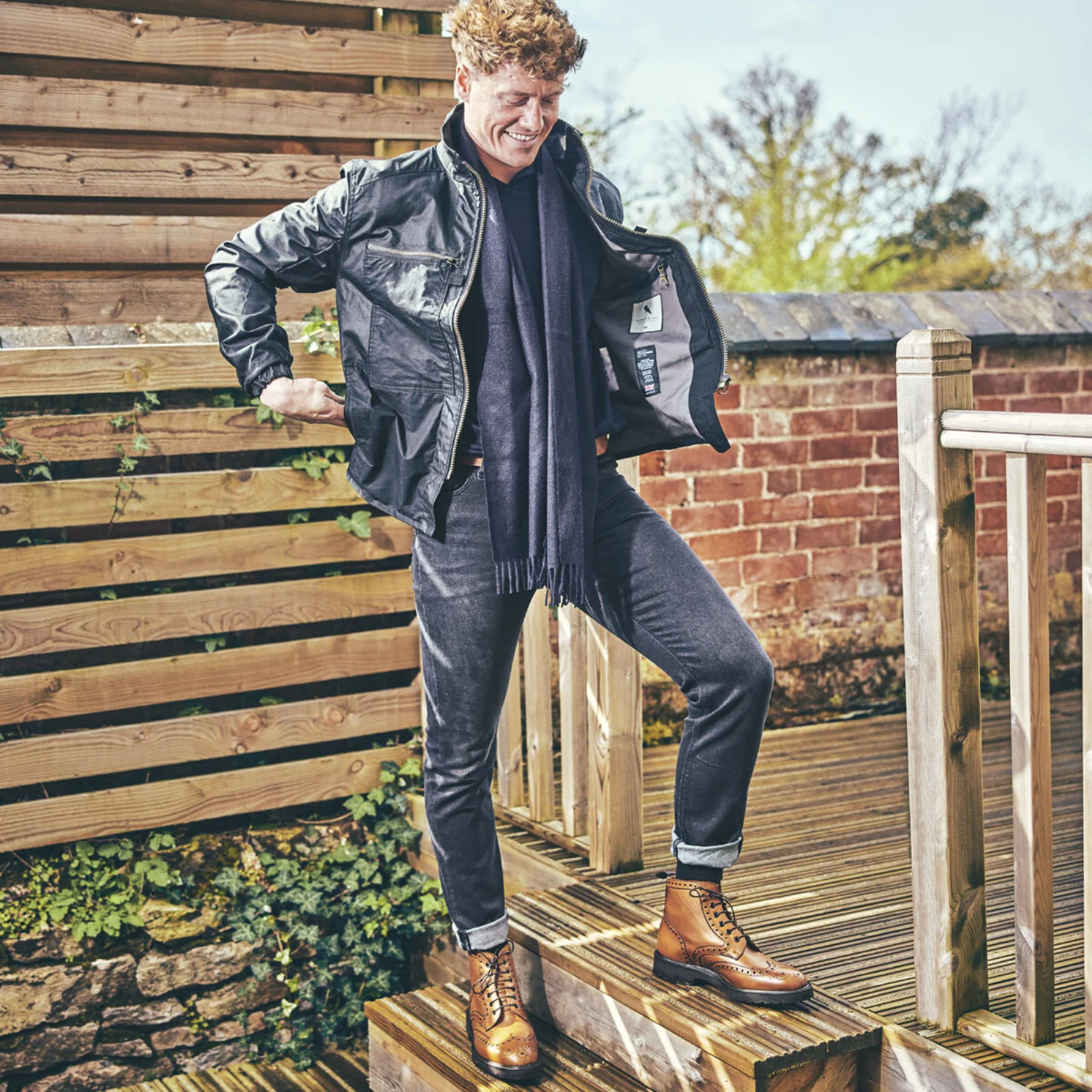 Herring Wallace Waxed Jacket by Peregrine in black - Image 4