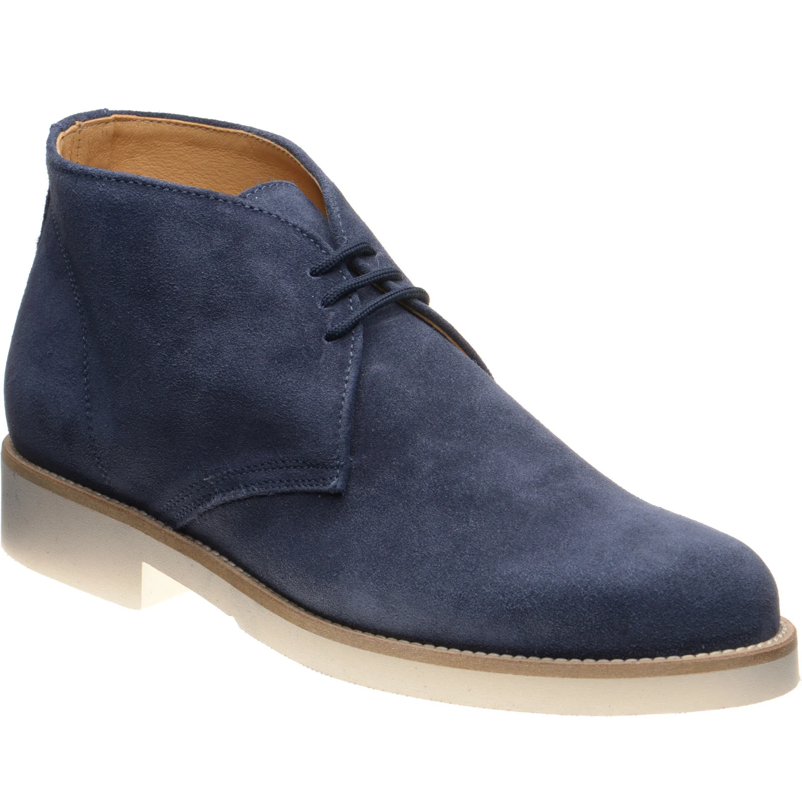 Herring Warren mens rubber-soled desert boots in blue suede