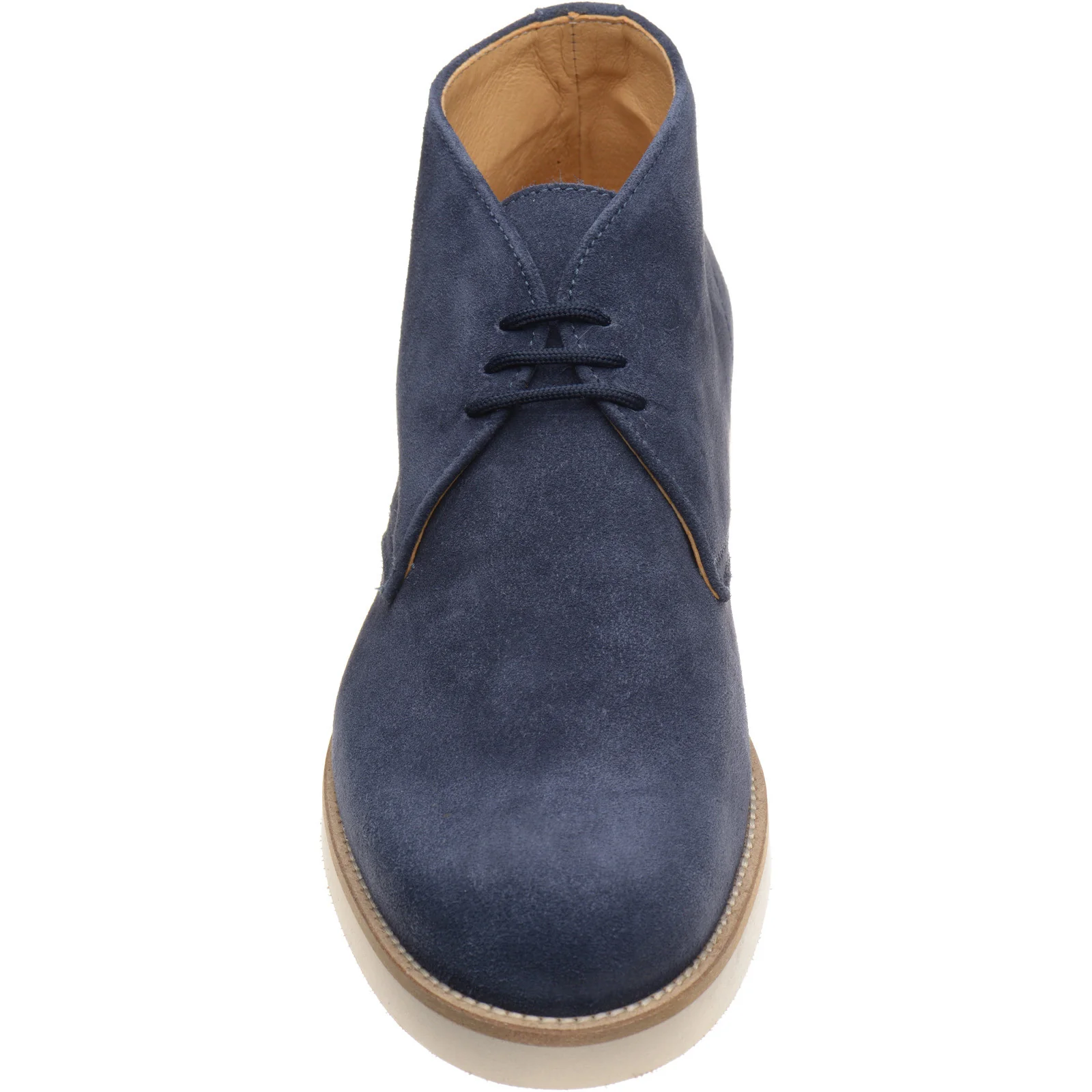 Herring Warren mens rubber-soled desert boots in blue suede - Image 2