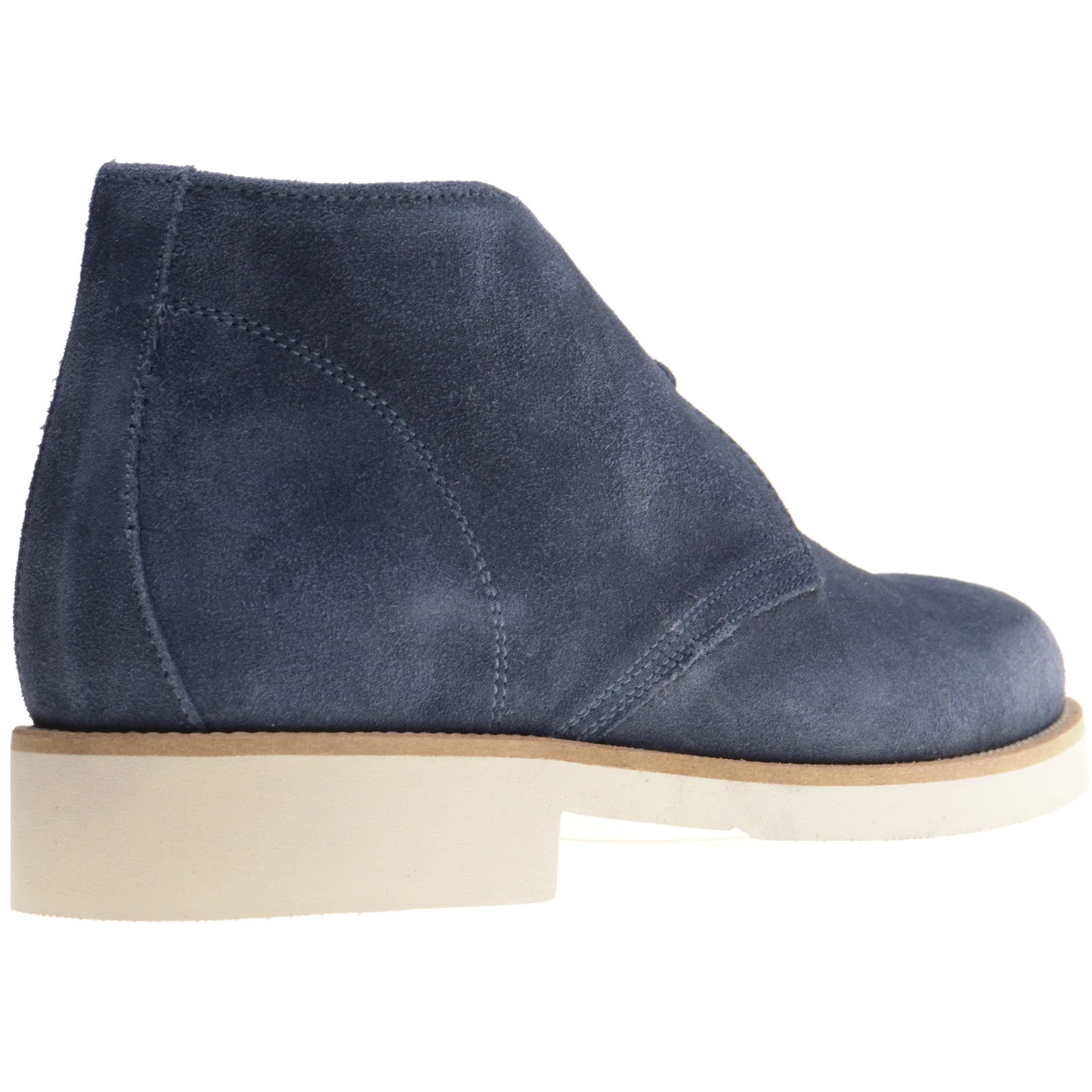 Herring Warren mens rubber-soled desert boots in blue suede - Image 4