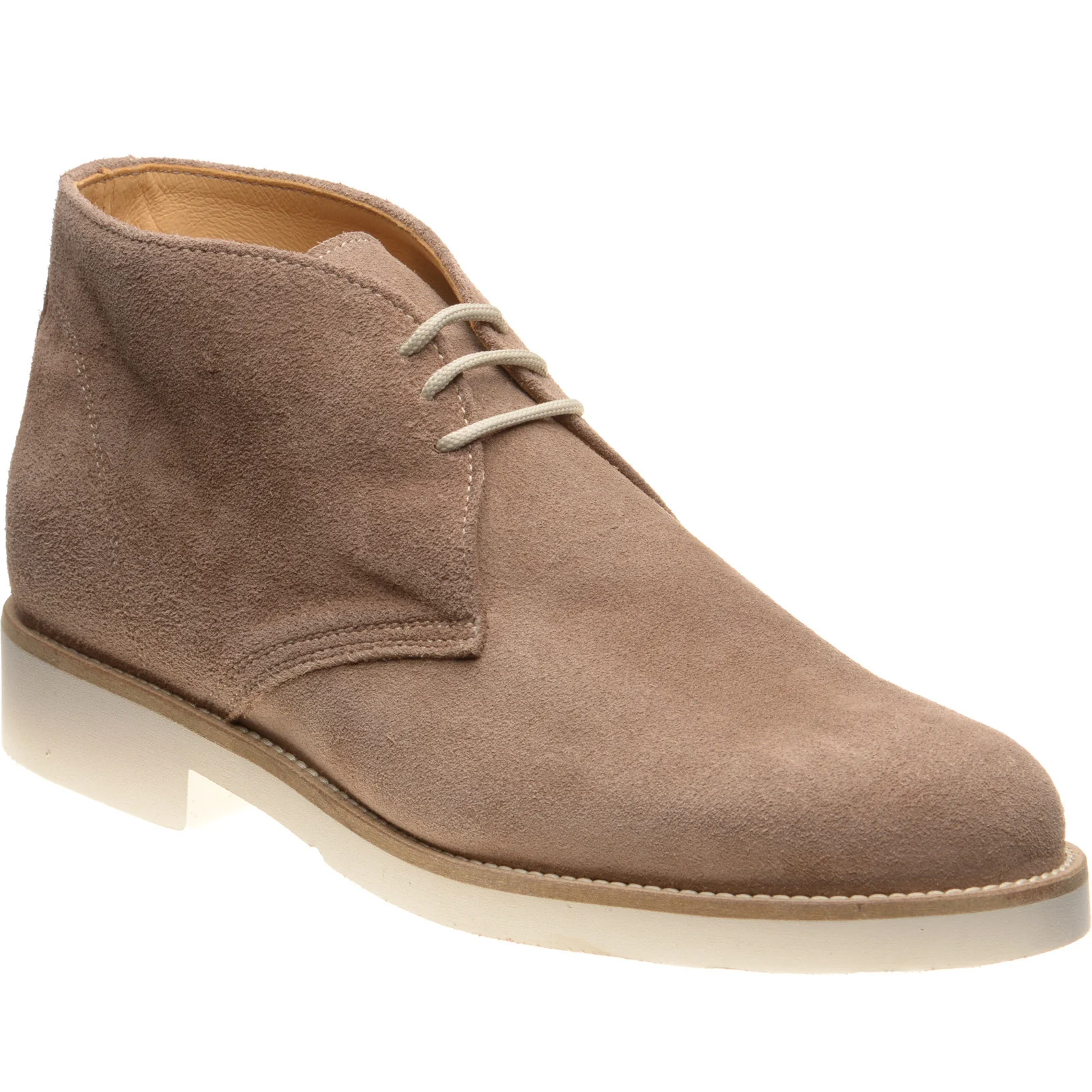 Herring Warren mens rubber-soled desert boots in taupe suede