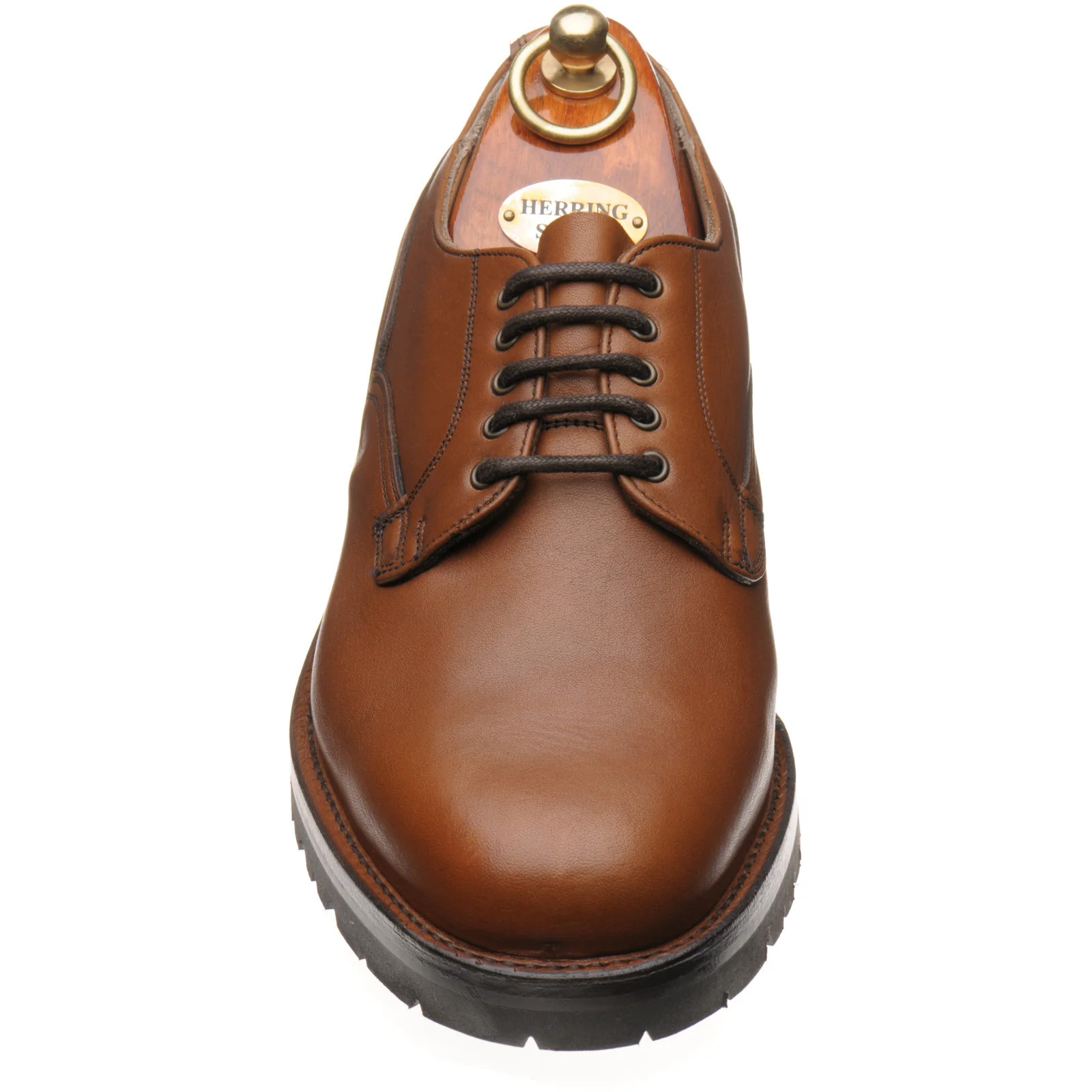 Herring Wasdale II mens rubber-soled Derby shoes in cognac horween - Image 2