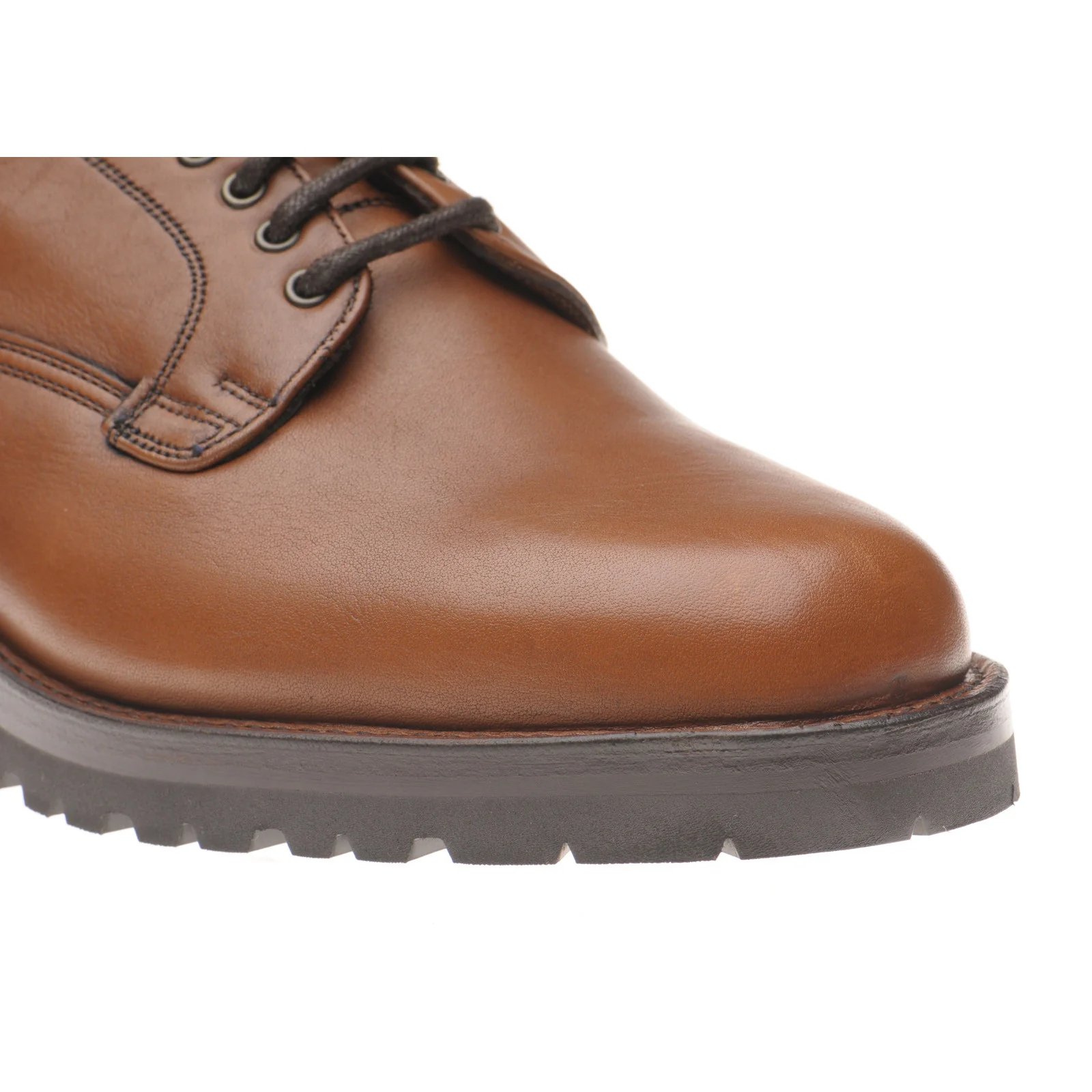 Herring Wasdale II mens rubber-soled Derby shoes in cognac horween (second) - Image 5