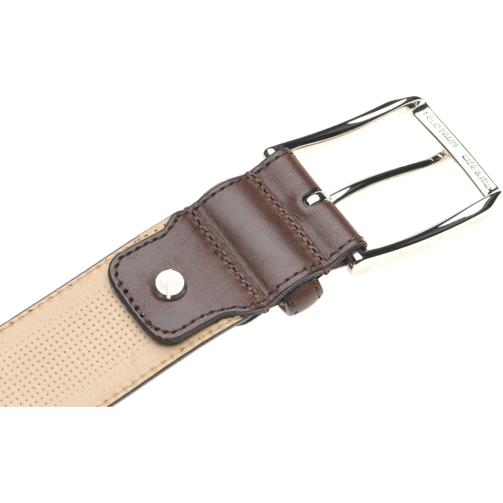 Herring Westminster II Belt in brown calf silver buckle - Image 4