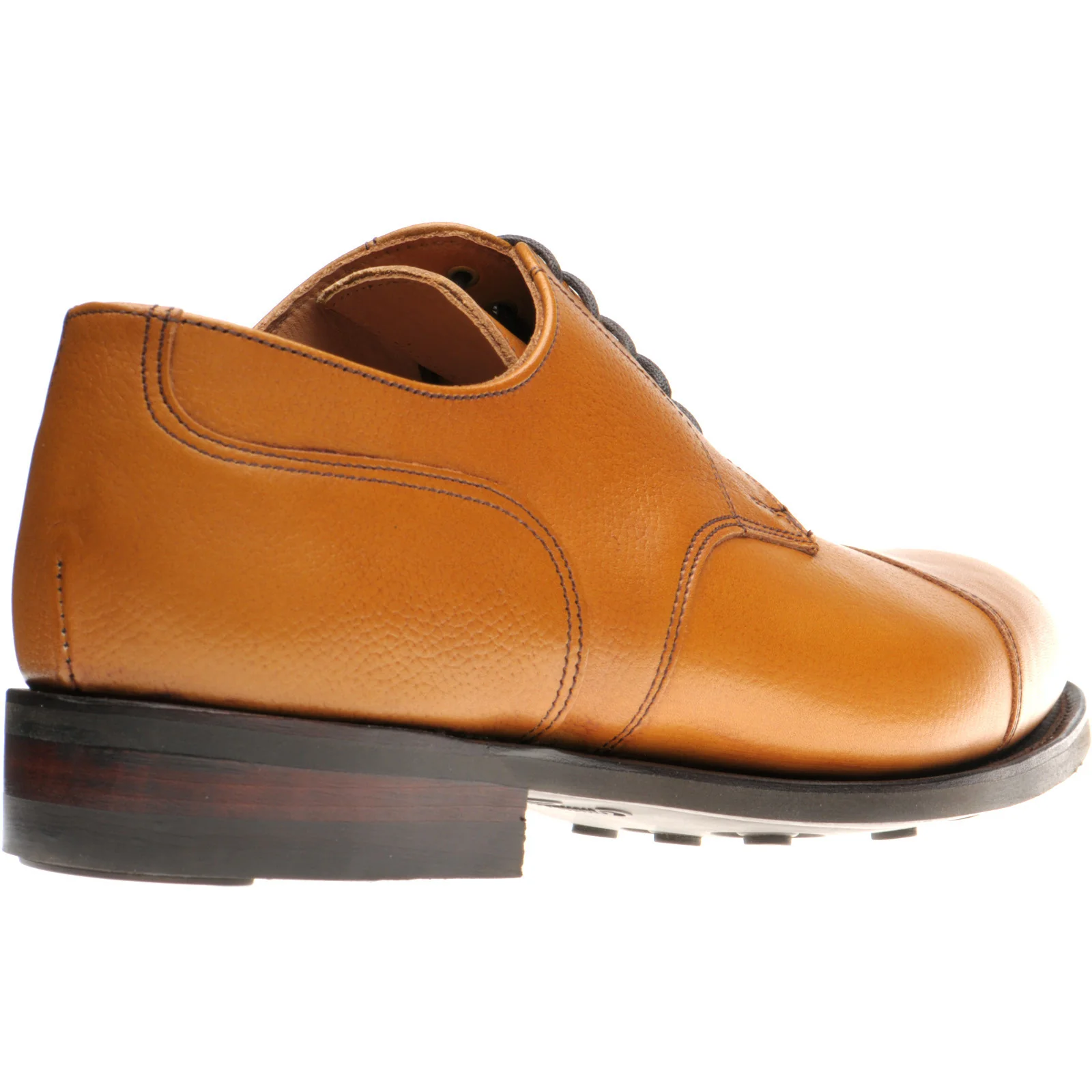 Herring Westport mens rubber-soled Derby shoes in tan grain calf - Image 4