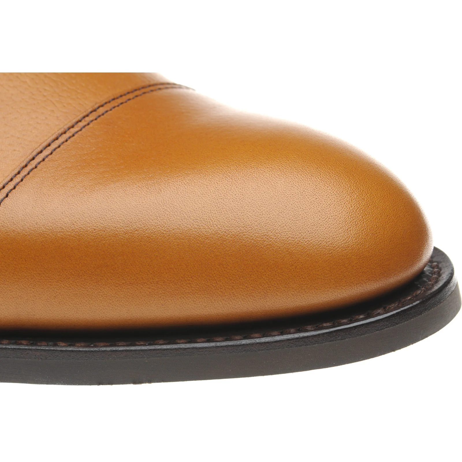 Herring Westport mens rubber-soled Derby shoes in tan grain calf - Image 5