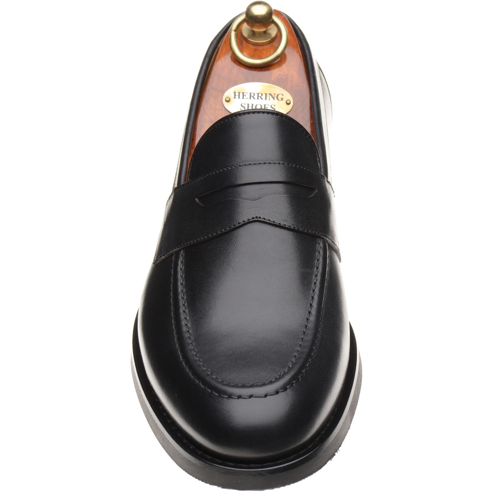 Herring William mens rubber-soled loafers in black calf - Image 2