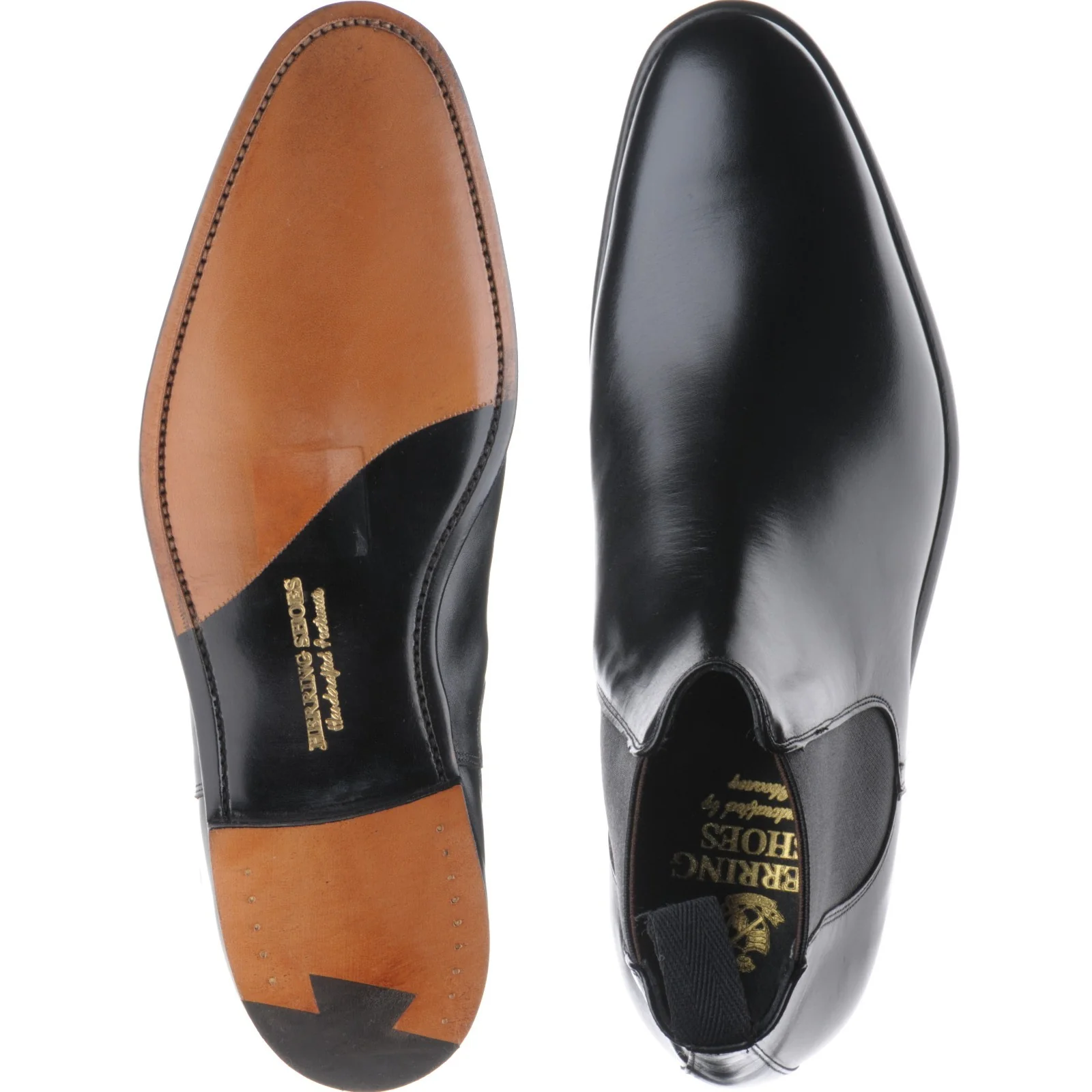 Herring Wilson mens Chelsea boots in black calf - Image 3