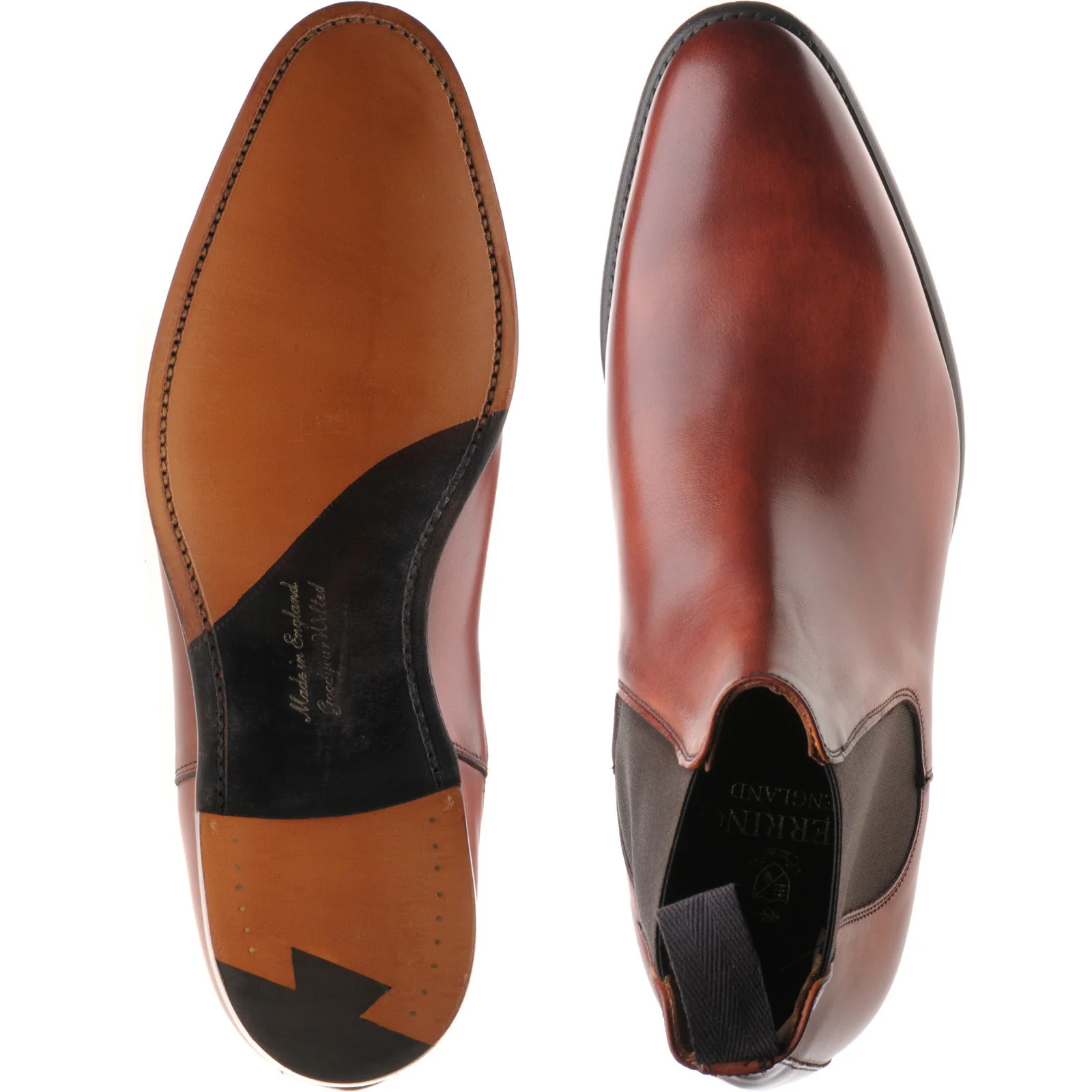 Herring Wilson mens Chelsea boots in dark leaf calf - Image 3