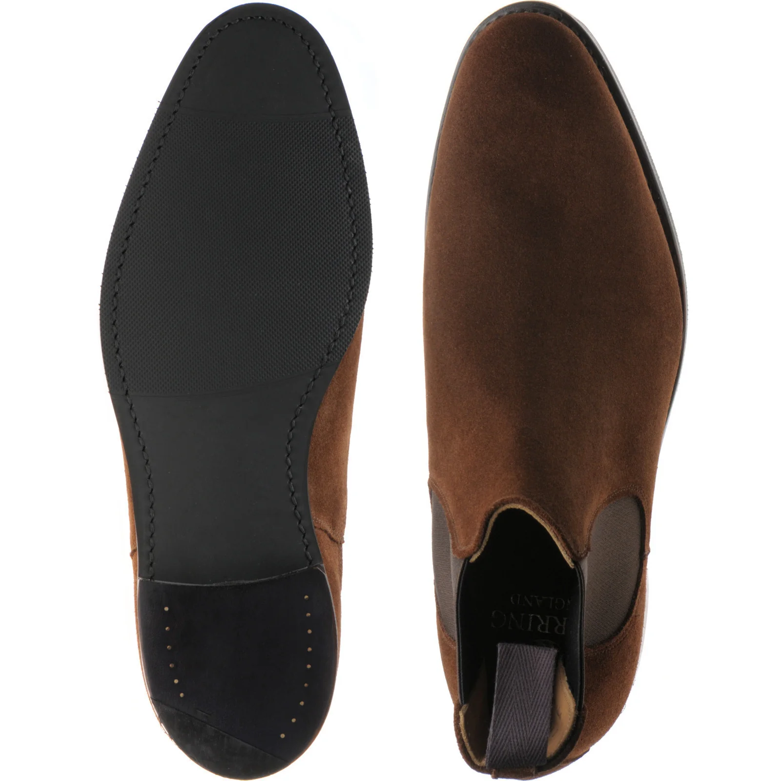 Herring Wilson Rubber mens rubber-soled Chelsea boots in snuff suede - Image 3