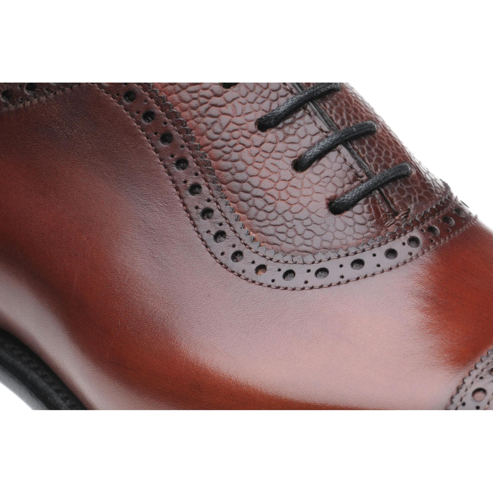 Herring Wordsworth mens semi-brogues in rosewood calf and grain - Image 4