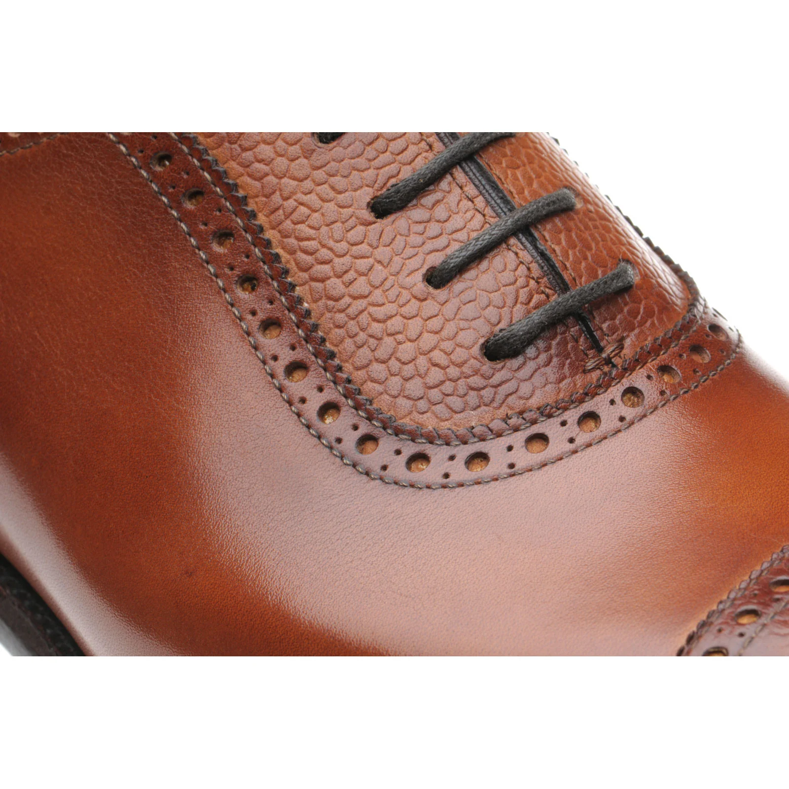 Herring Wordsworth mens semi-brogues in tan calf and grain - Image 4
