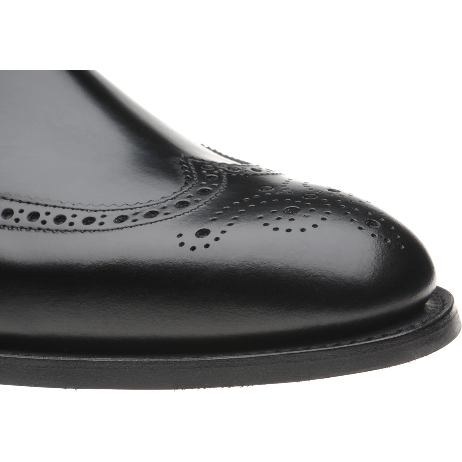 Herring Wye (Rubber) mens rubber-soled brogue Chelsea boots in black calf - Image 5