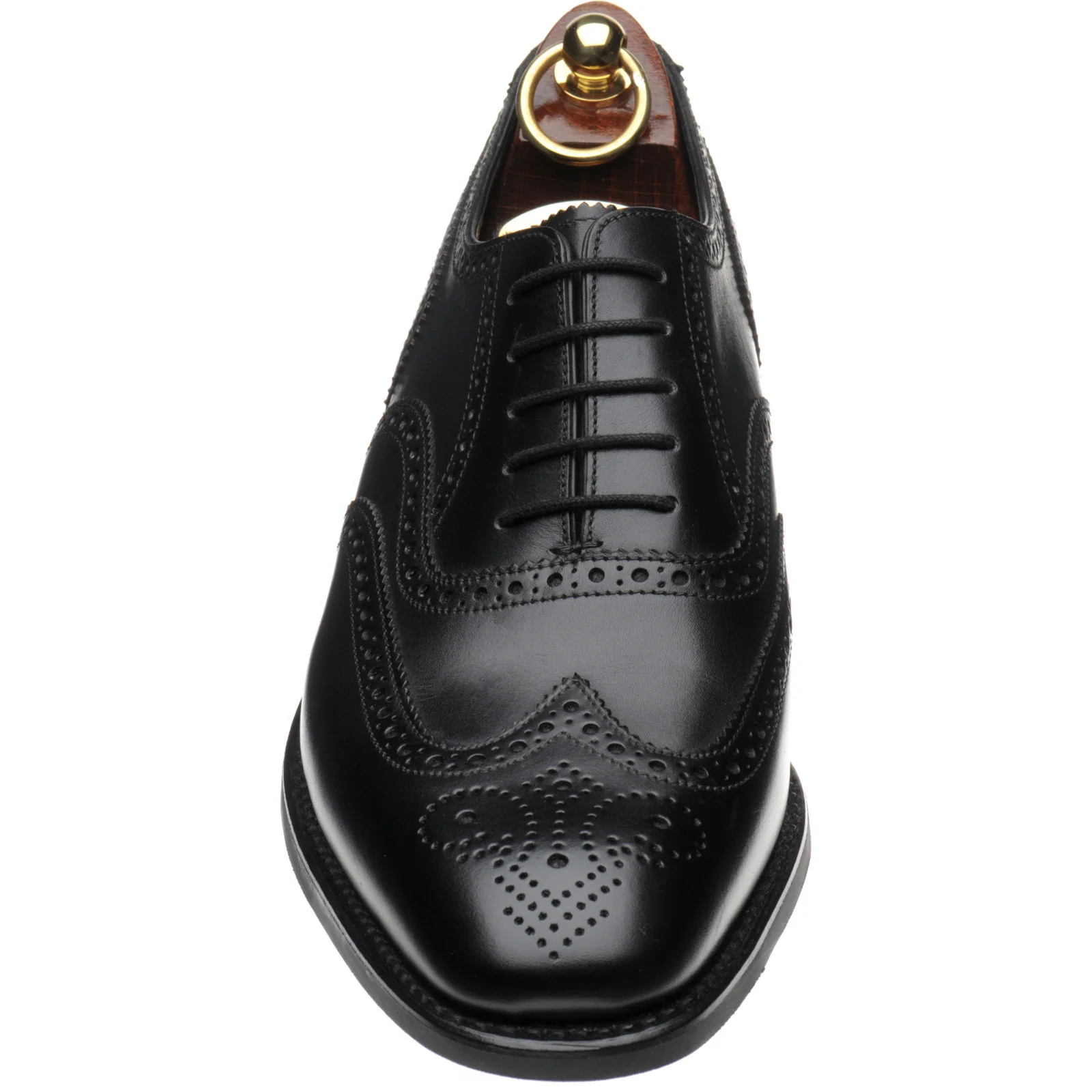 Loake 6018 mens rubber-soled brogues in black calf (second) - Image 2