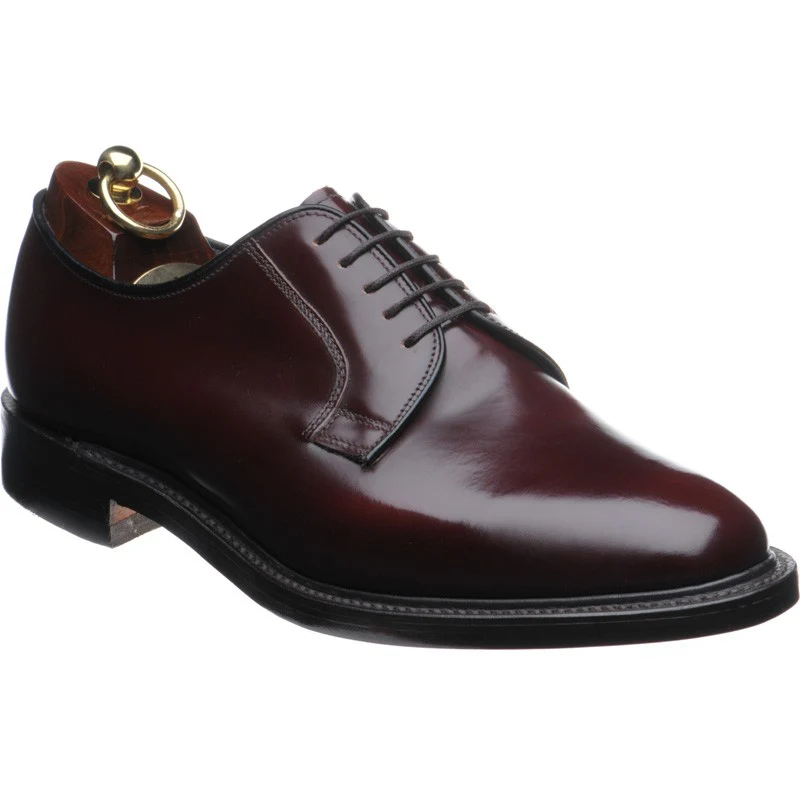 Loake 771 mens Derby shoes in burgundy polished (second)