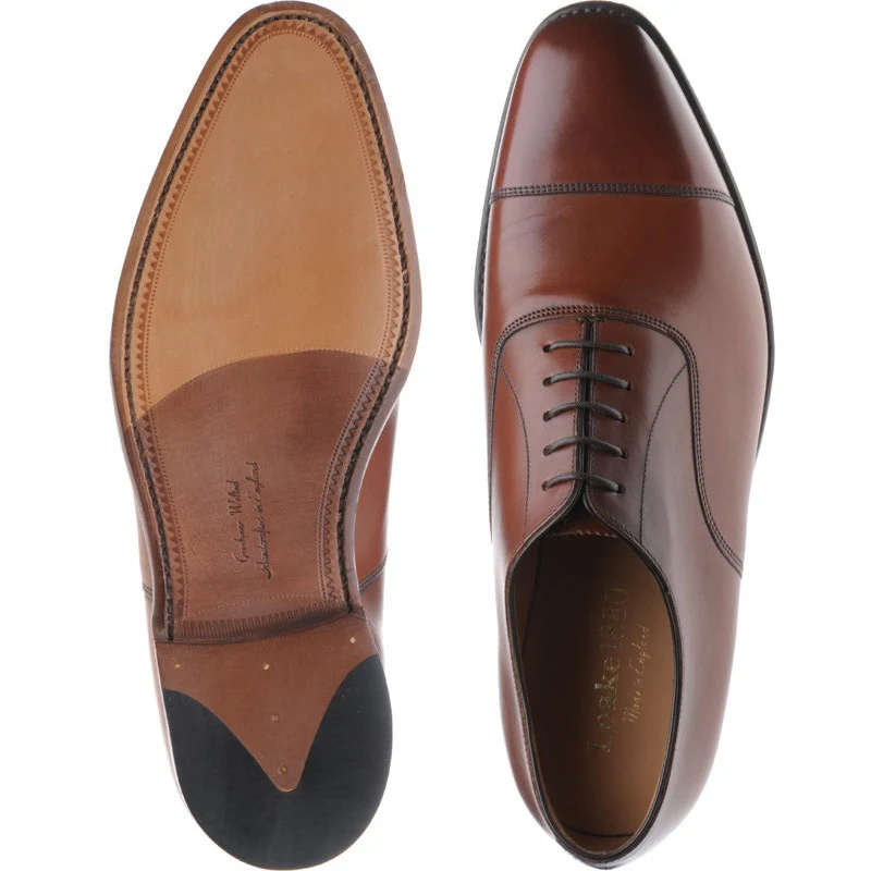 Loake Aldwych mens Oxfords in mahogany calf (second) - Image 3