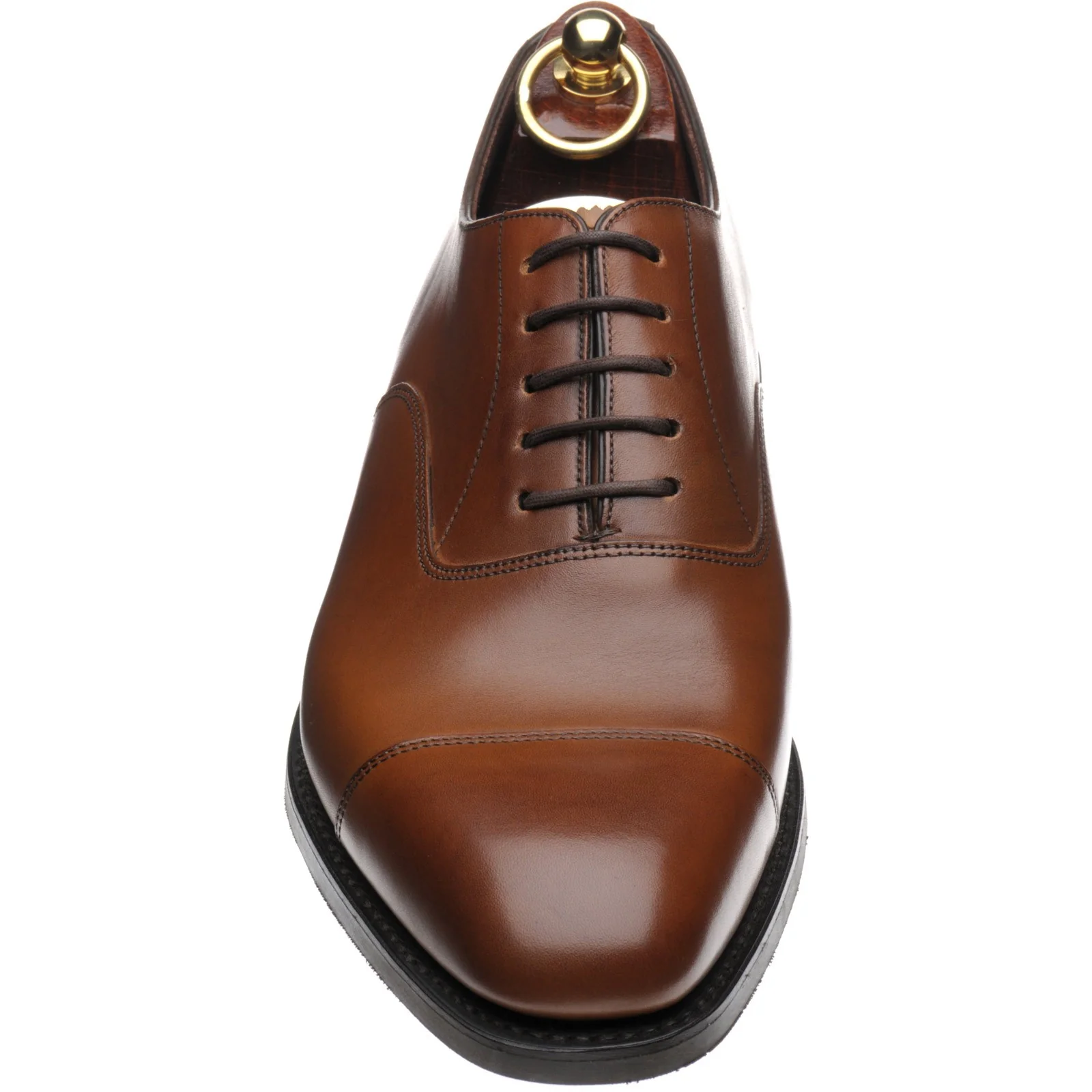 Loake Aldwych R mens rubber-soled Oxfords in brown calf (second) - Image 2