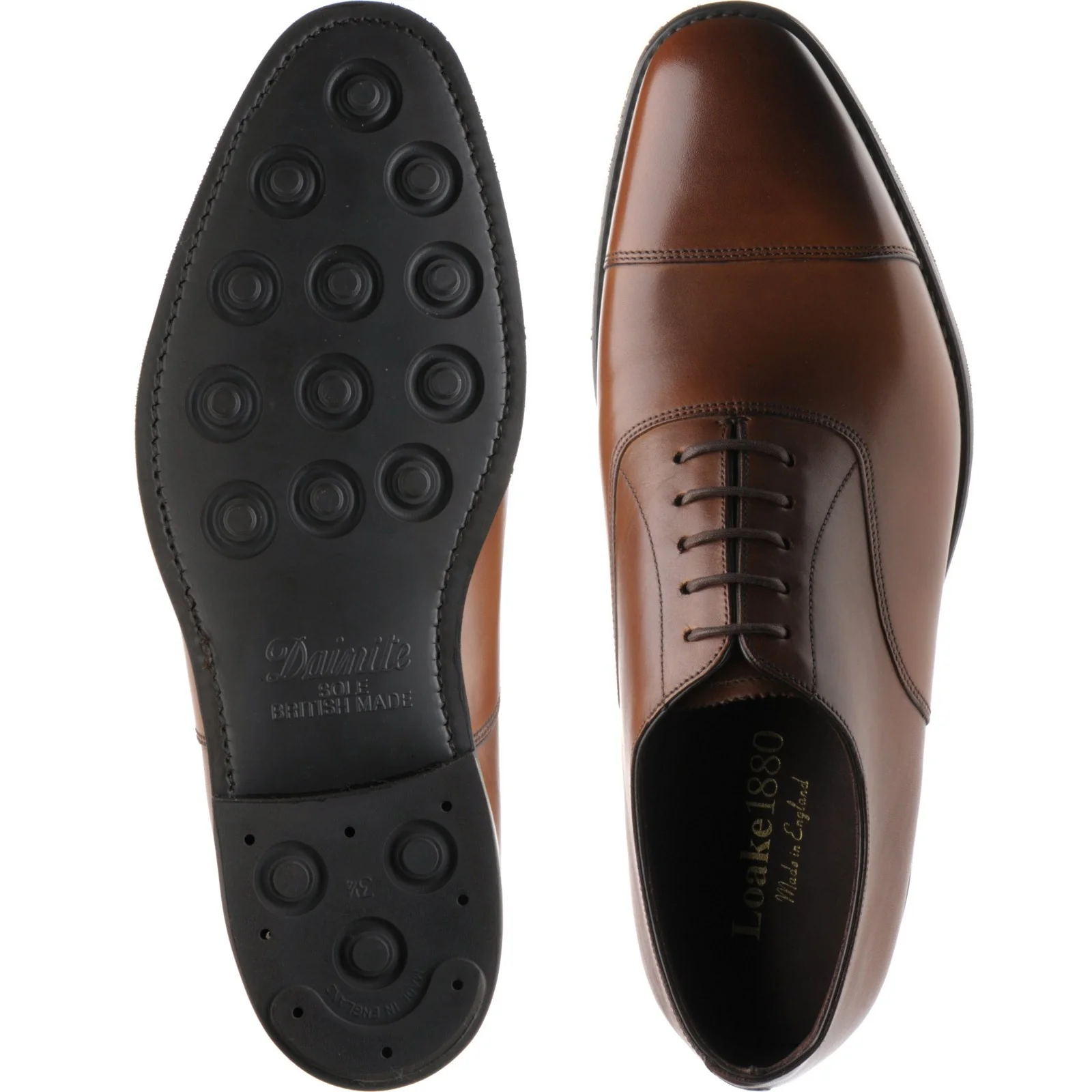 Loake Aldwych R mens rubber-soled Oxfords in brown calf (second) - Image 3