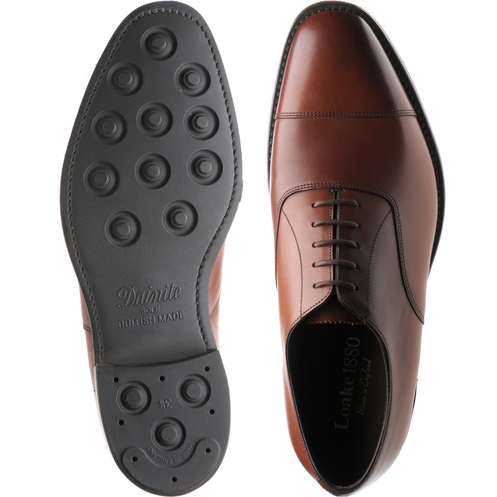 Loake Aldwych R mens rubber-soled Oxfords in mahogany calf - Image 3
