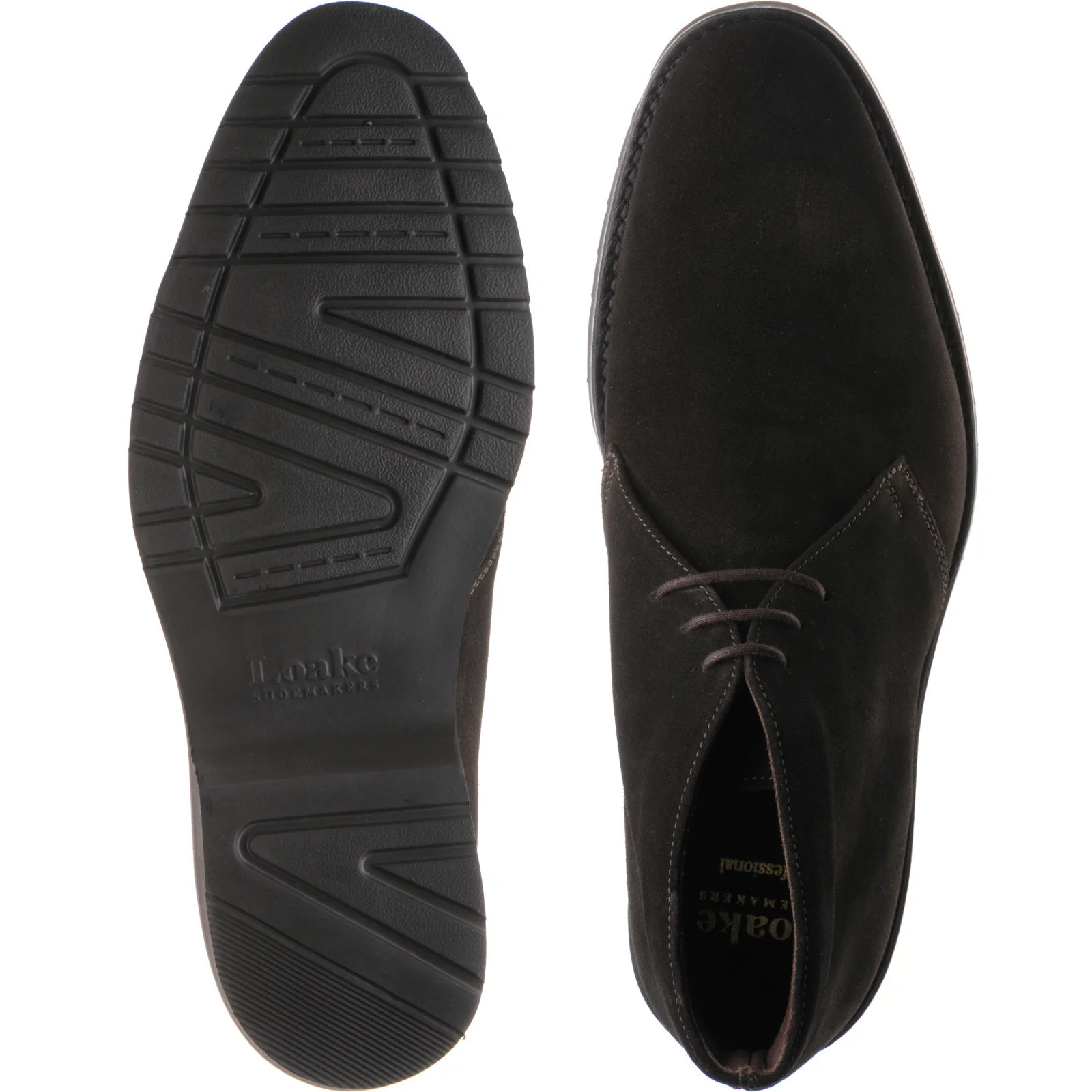 Loake Altman mens rubber-soled boots in dark brown suede - Image 3