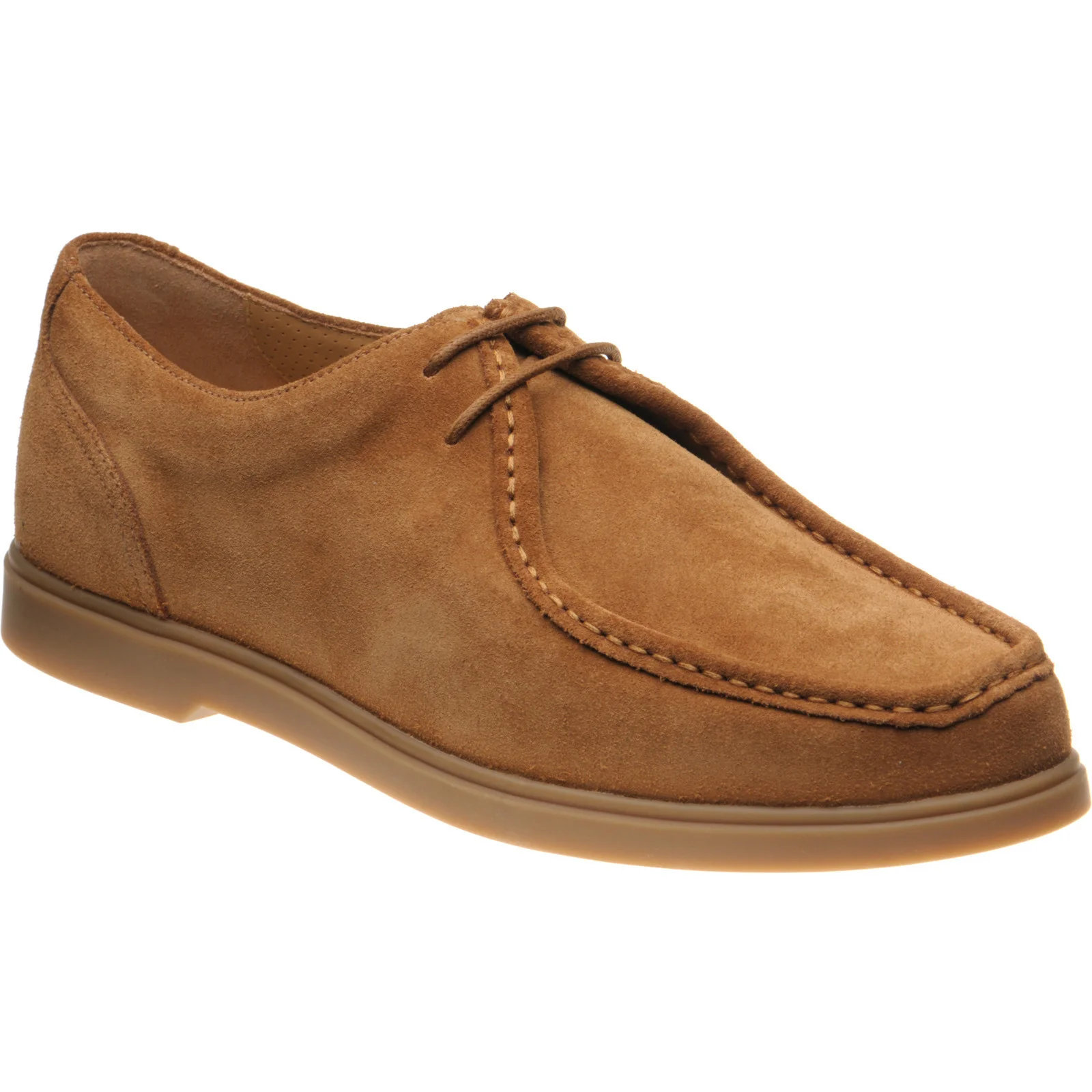 Loake Arezzo mens rubber-soled Derby shoes in chestnut suede