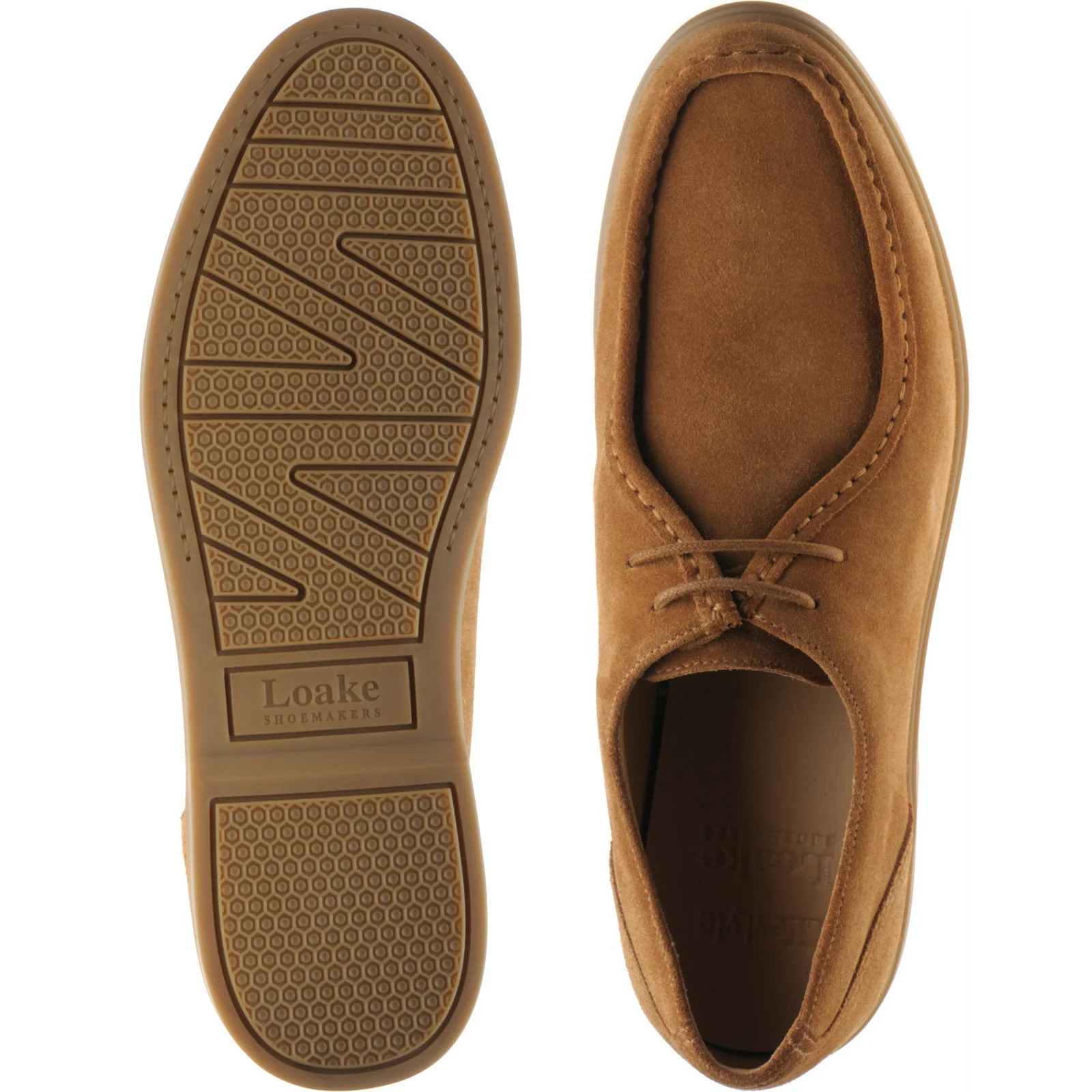 Loake Arezzo mens rubber-soled Derby shoes in chestnut suede - Image 3