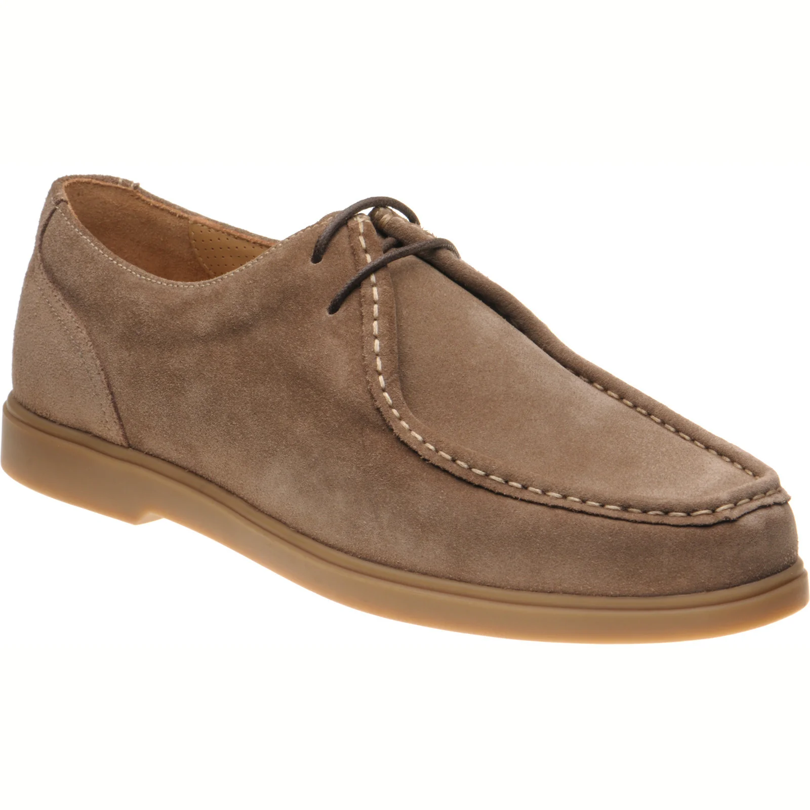 Loake Arezzo mens rubber-soled Derby shoes in flint suede