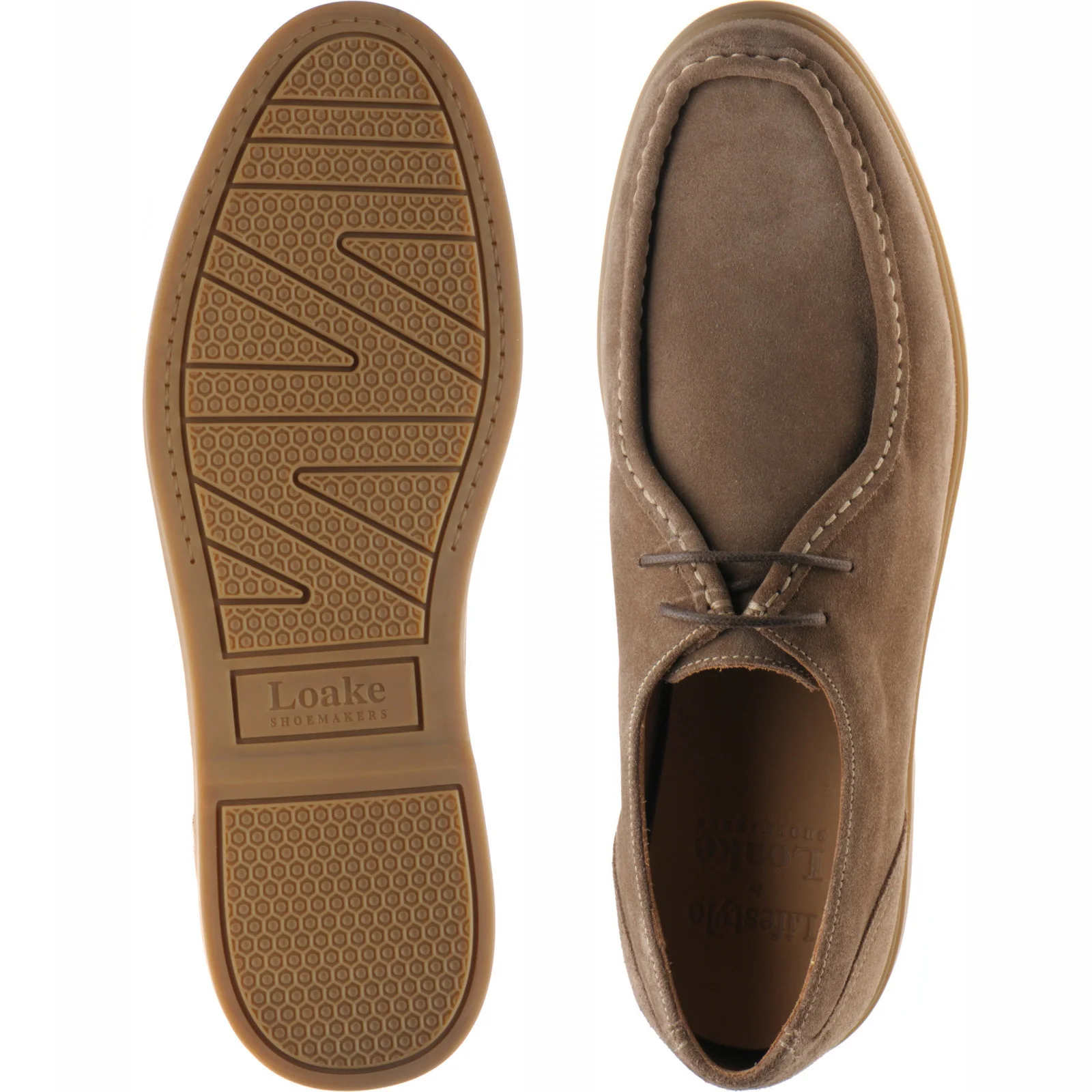 Loake Arezzo mens rubber-soled Derby shoes in flint suede - Image 3